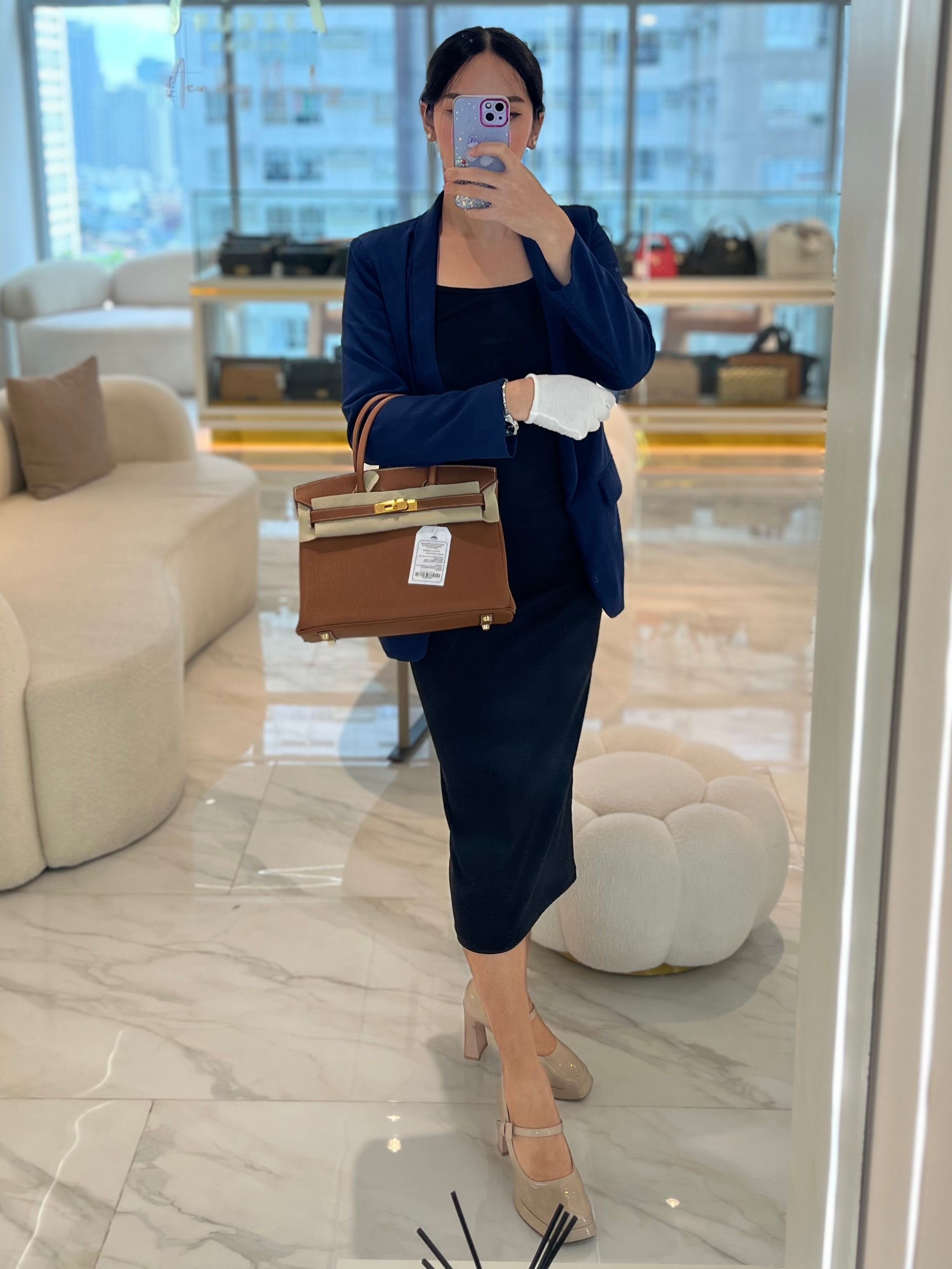 Birkin 30 Retourne Gold in Togo Leather and Gold Hardware Stamp U(2022) | Purse Maison Luxury Bags Shop