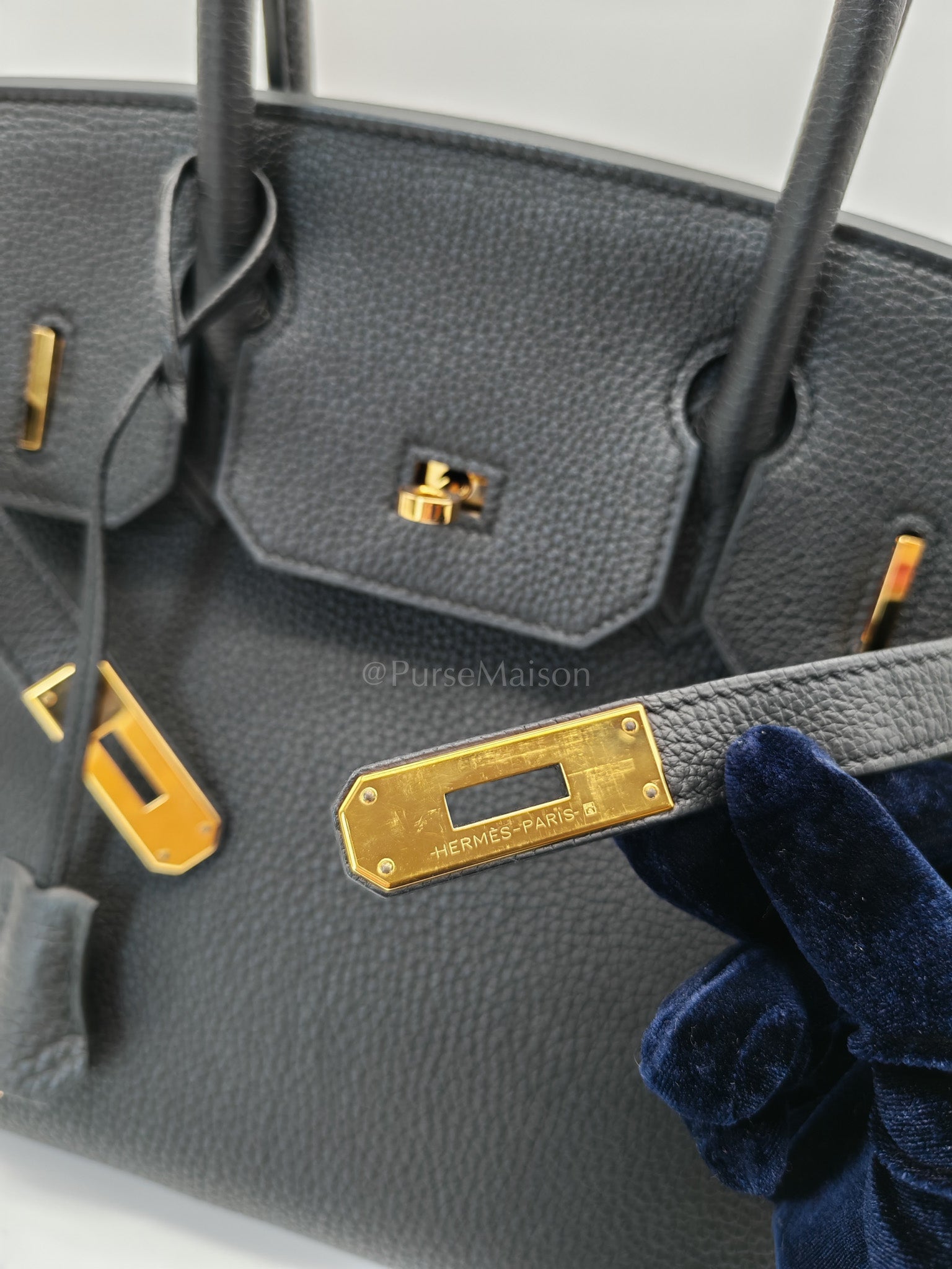 Birkin 30 Retourne in Black Togo Leather and Gold Hardware Stamp Z (2021) | Purse Maison Luxury Bags Shop