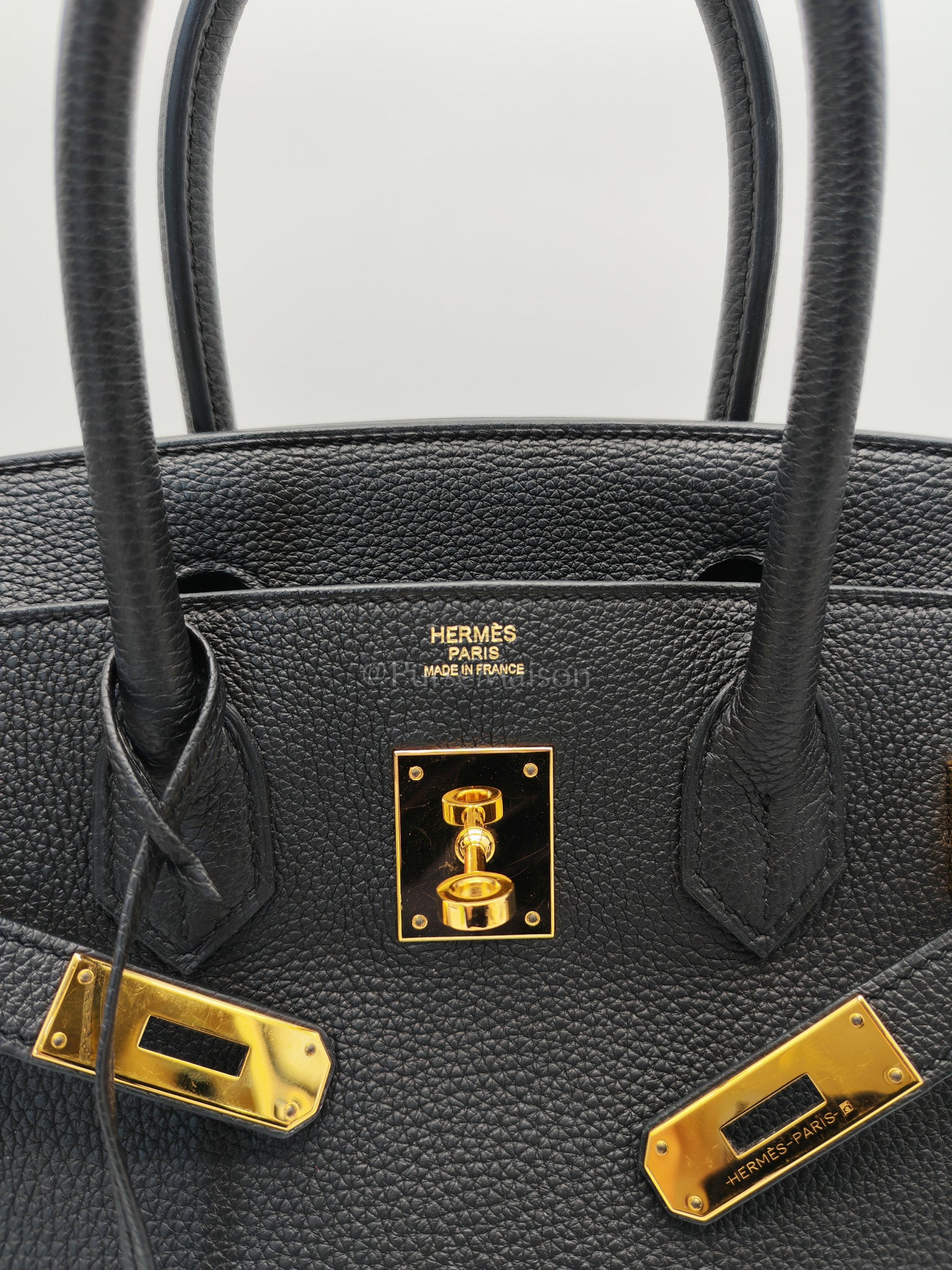 Birkin 30 Retourne in Black Togo Leather and Gold Hardware Stamp Z (2021) | Purse Maison Luxury Bags Shop