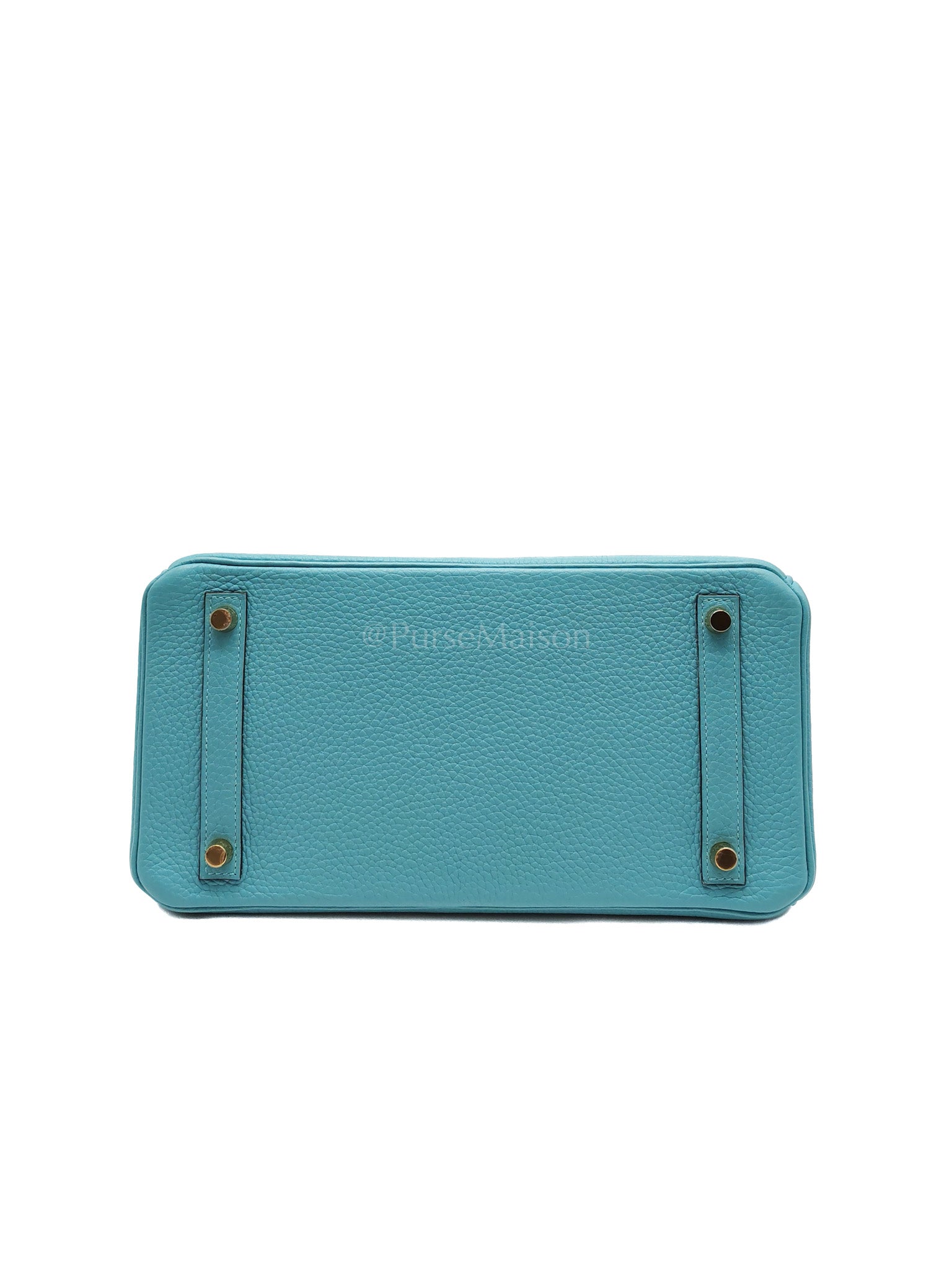 Birkin 30 Retourne in Bleu Saint Clemence and Gold Hardware Stamp T (2015) | Purse Maison Luxury Bags Shop