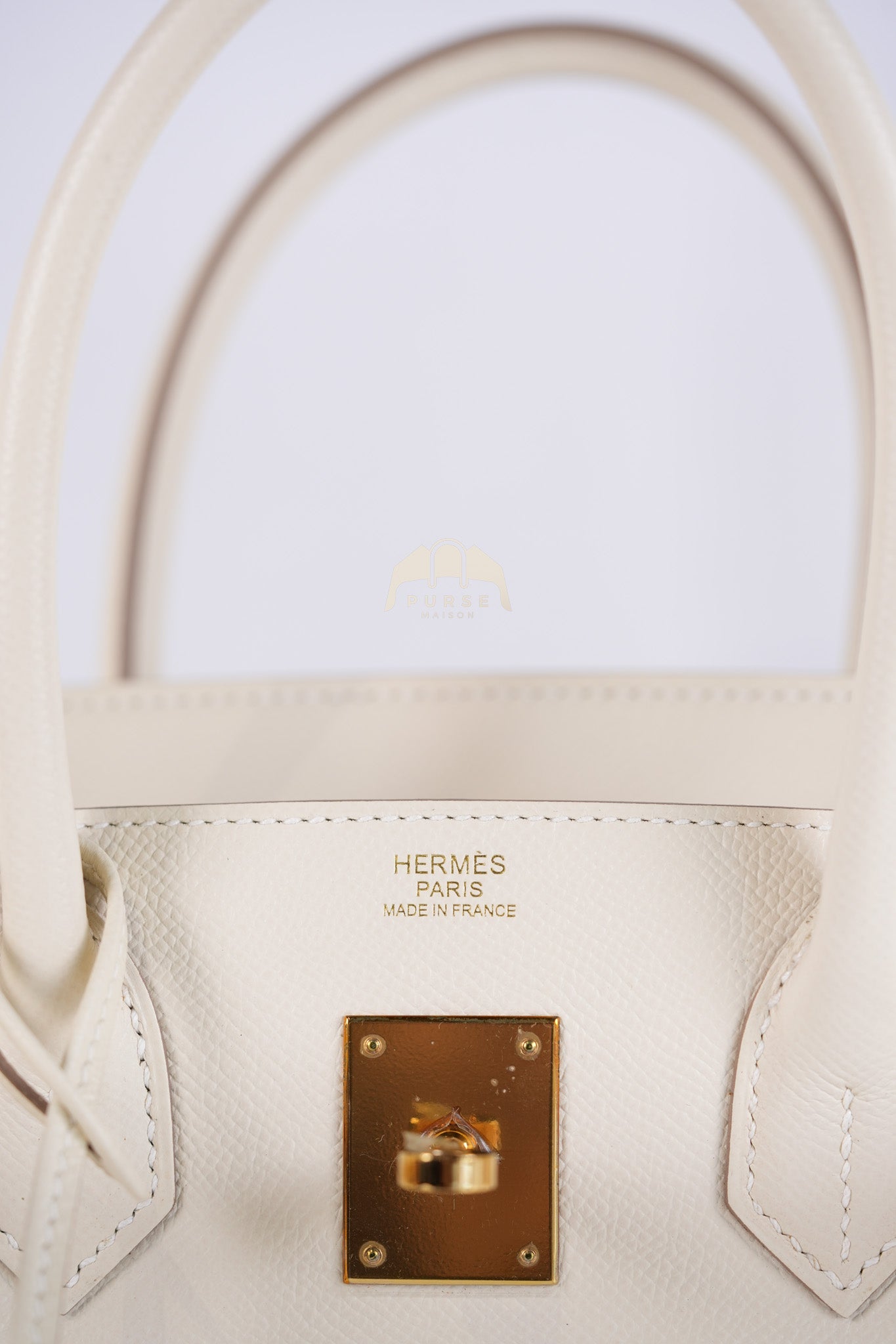 Birkin 30 Retourne in Craie Epsom Leather and Gold Hardware Stamp D (2019) | Purse Maison Luxury Bags Shop