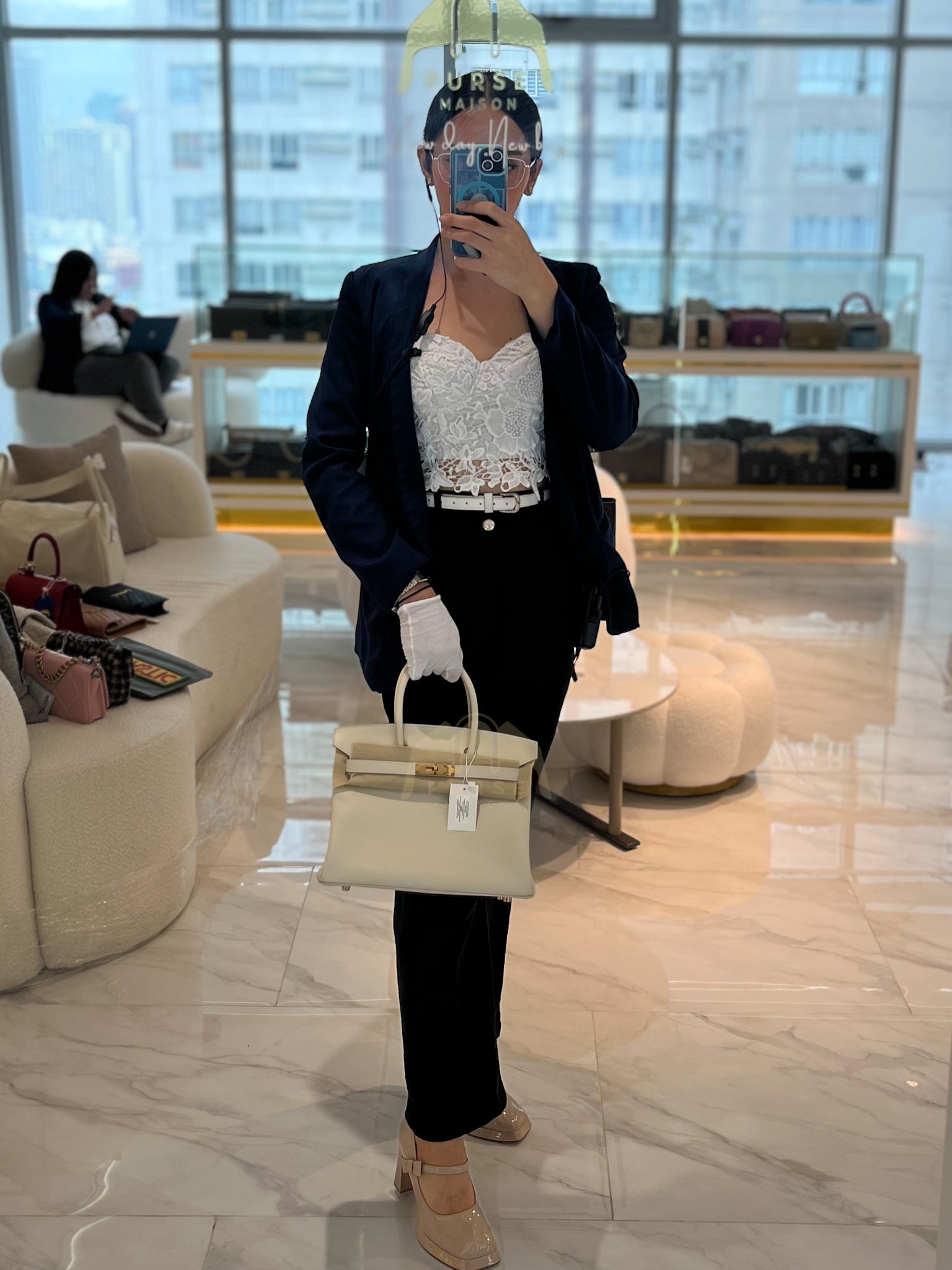 Birkin 30 Retourne in Craie Epsom Leather and Gold Hardware Stamp D (2019) | Purse Maison Luxury Bags Shop