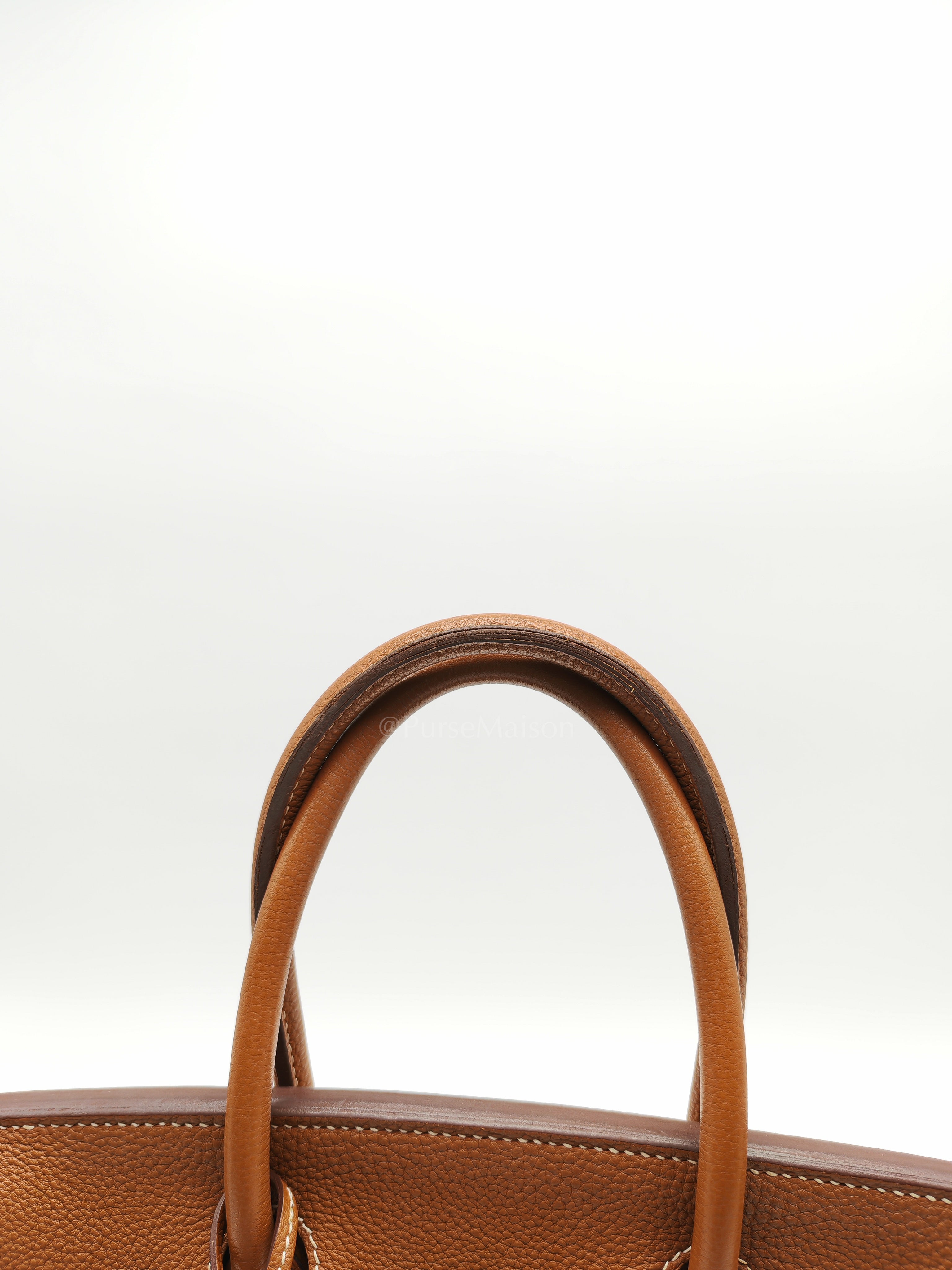 Birkin 30 Retourne in Gold Togo Leather and Palladium Hardware Stamp Square M (2009) | Purse Maison Luxury Bags Shop