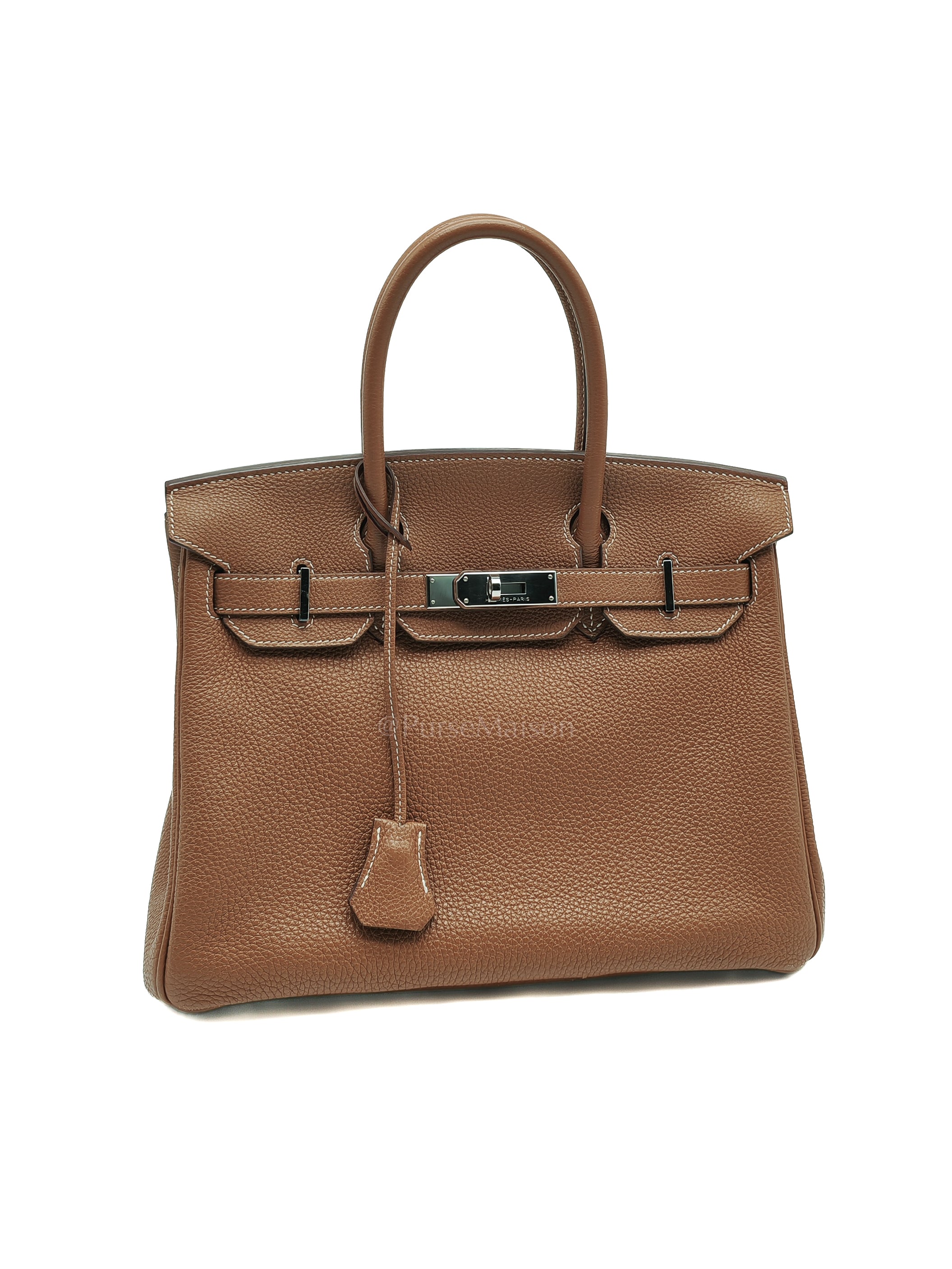 Birkin 30 Retourne in Gold Togo Leather and Palladium Hardware Stamp Square M (2009) | Purse Maison Luxury Bags Shop