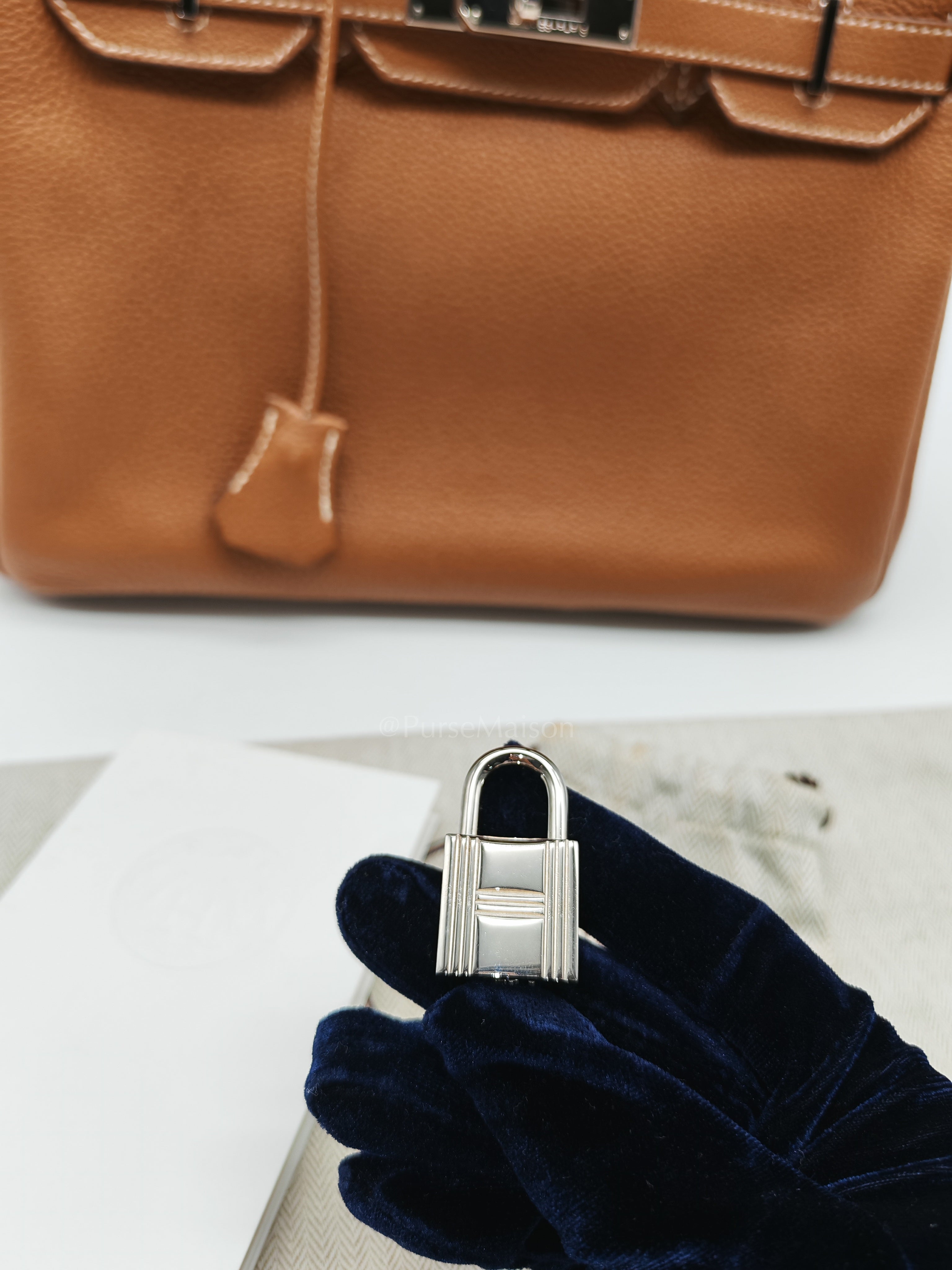 Birkin 30 Retourne in Gold Togo Leather and Palladium Hardware Stamp Square M (2009) | Purse Maison Luxury Bags Shop