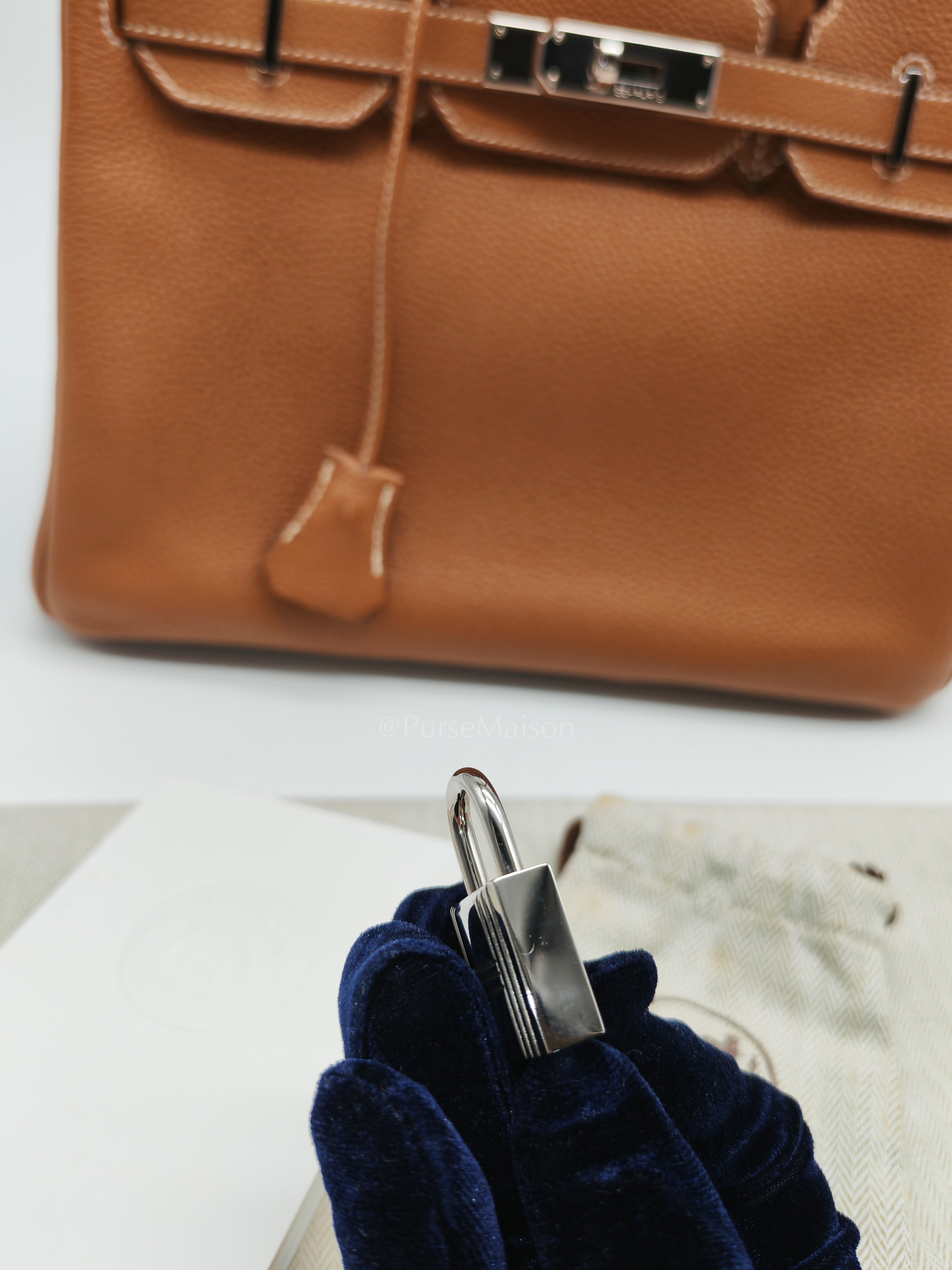 Birkin 30 Retourne in Gold Togo Leather and Palladium Hardware Stamp Square M (2009) | Purse Maison Luxury Bags Shop
