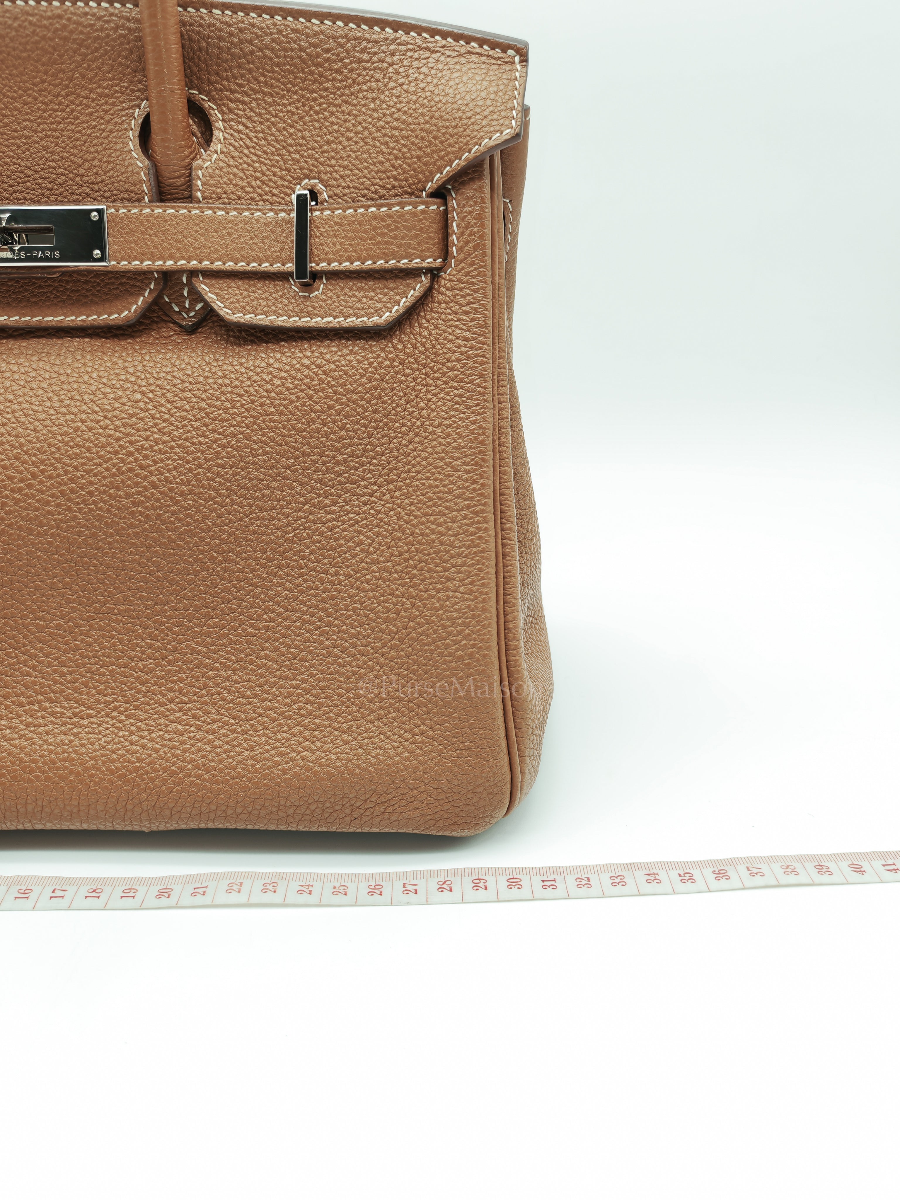 Birkin 30 Retourne in Gold Togo Leather and Palladium Hardware Stamp Square M (2009) | Purse Maison Luxury Bags Shop