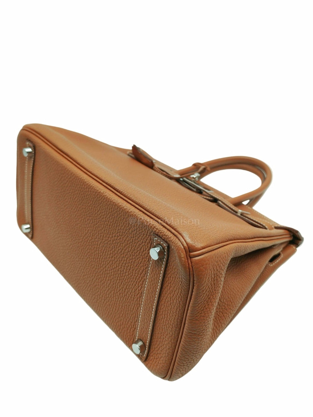 Birkin 30 Retourne in Gold Togo Leather and Palladium Hardware Stamp Square M (2009) | Purse Maison Luxury Bags Shop