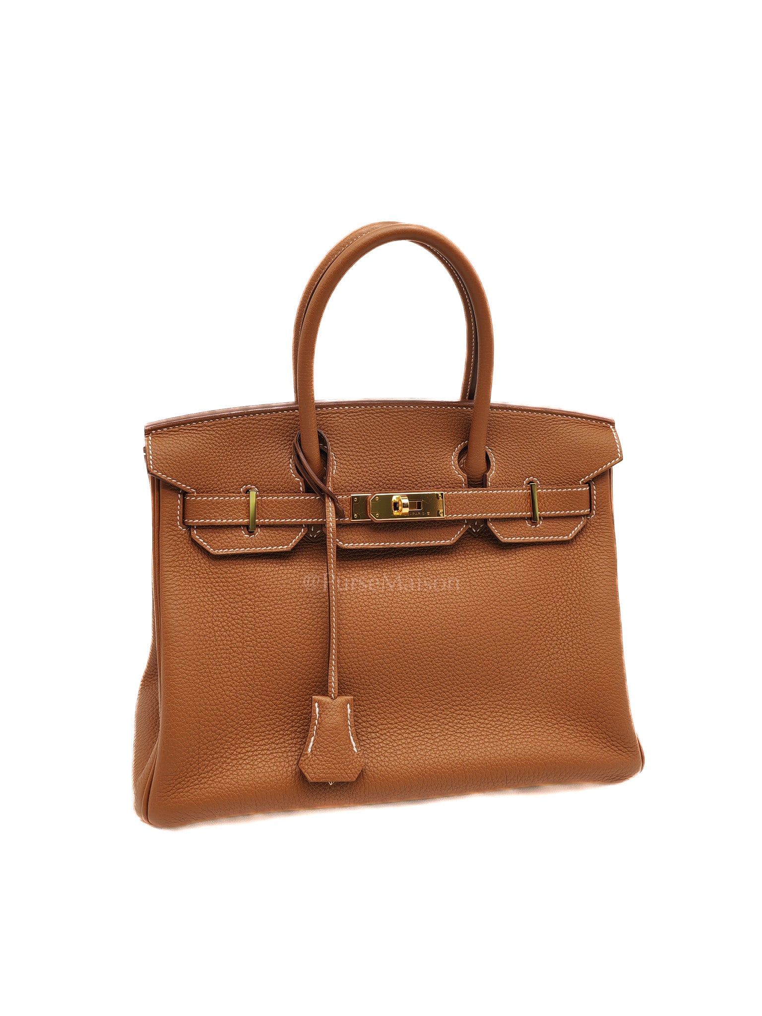 Birkin 30 Retourne in Gold Togo Leather & Gold Hardware Stamp A | Purse Maison Luxury Bags Shop