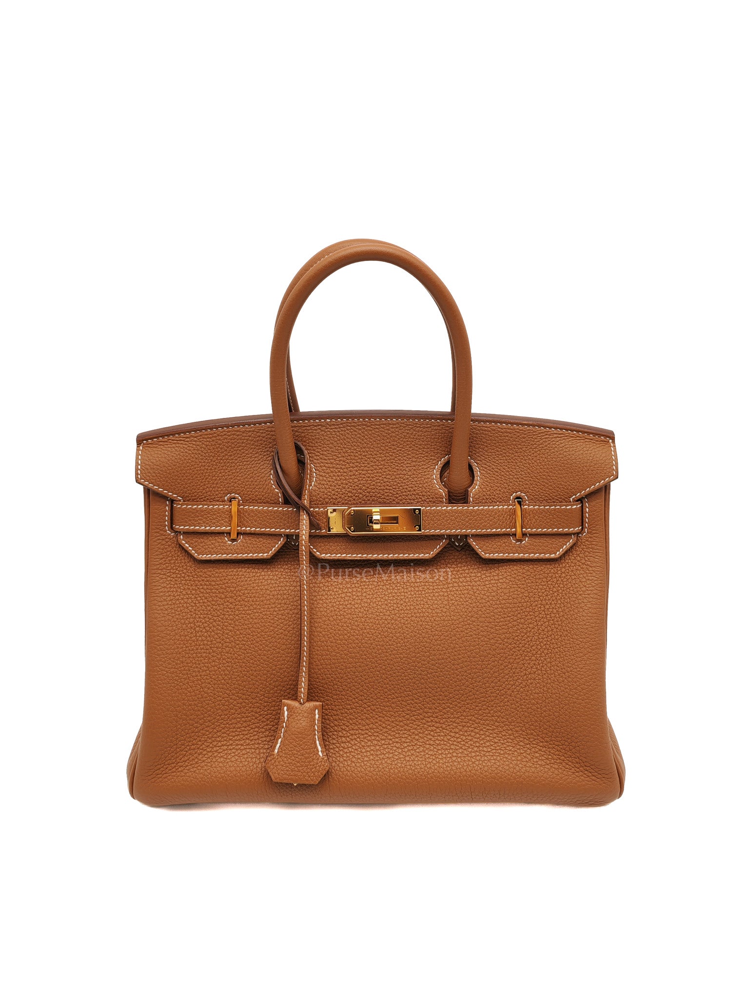 Birkin 30 Retourne in Gold Togo Leather & Gold Hardware Stamp A | Purse Maison Luxury Bags Shop