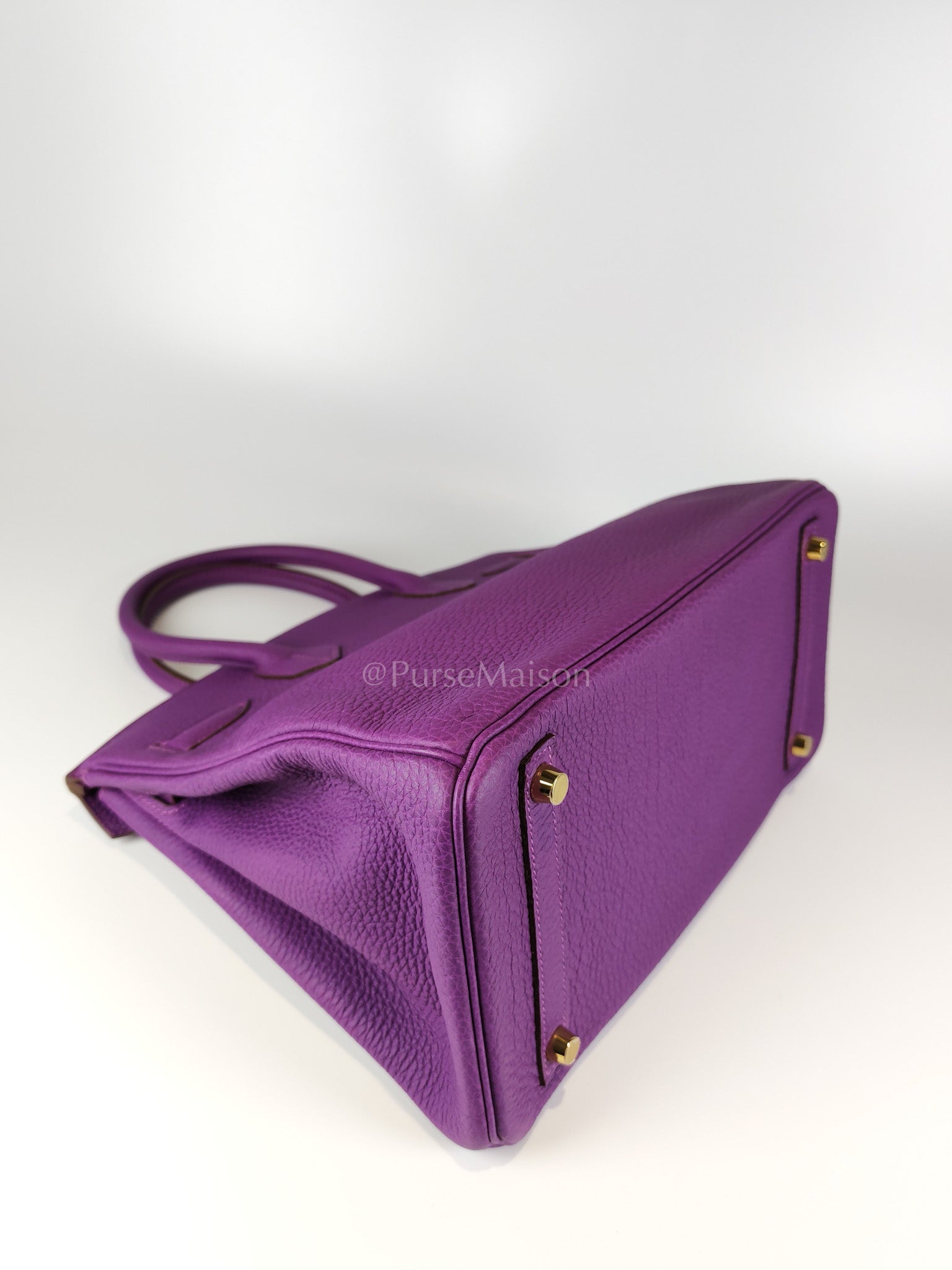 Birkin 30 Retourne in Purple Togo Loeather and Gold Hardware Stamp T (2015) | Purse Maison Luxury Bags Shop