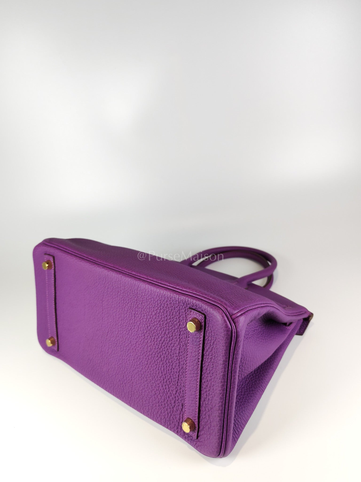 Birkin 30 Retourne in Purple Togo Loeather and Gold Hardware Stamp T (2015) | Purse Maison Luxury Bags Shop