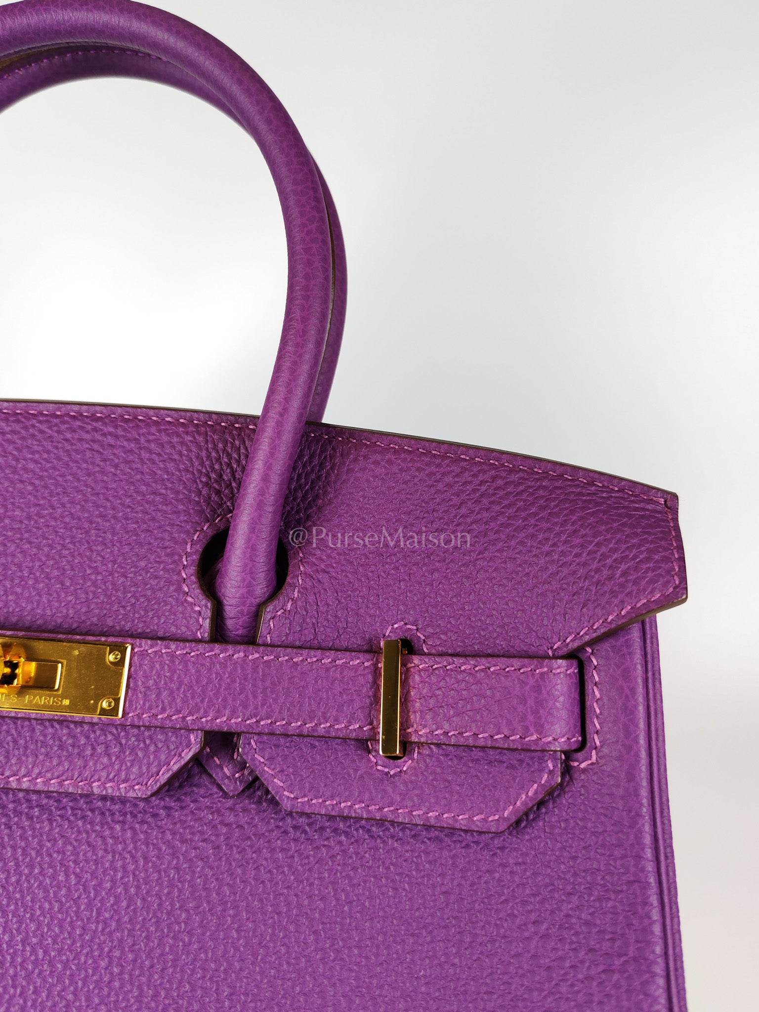 Birkin 30 Retourne in Purple Togo Loeather and Gold Hardware Stamp T (2015) | Purse Maison Luxury Bags Shop