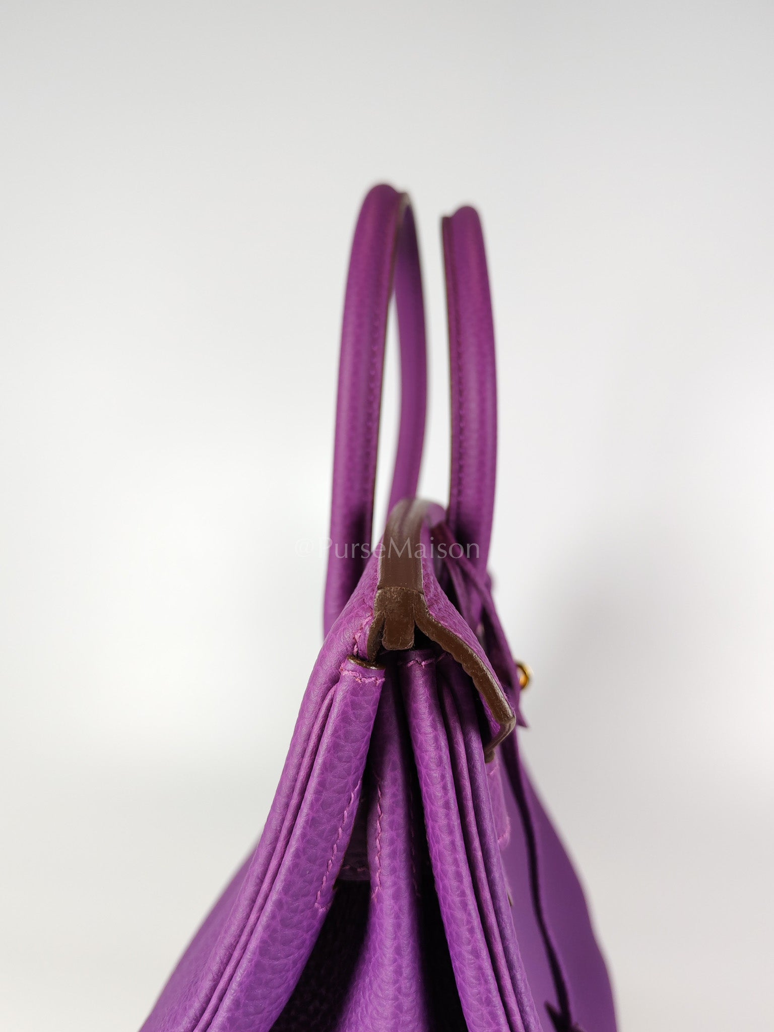 Birkin 30 Retourne in Purple Togo Loeather and Gold Hardware Stamp T (2015) | Purse Maison Luxury Bags Shop