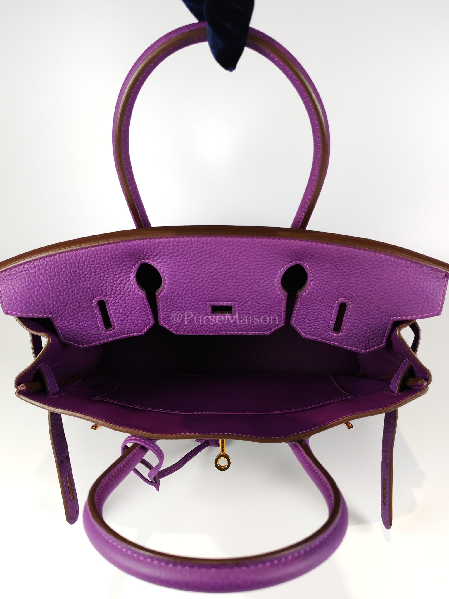 Birkin 30 Retourne in Purple Togo Loeather and Gold Hardware Stamp T (2015) | Purse Maison Luxury Bags Shop