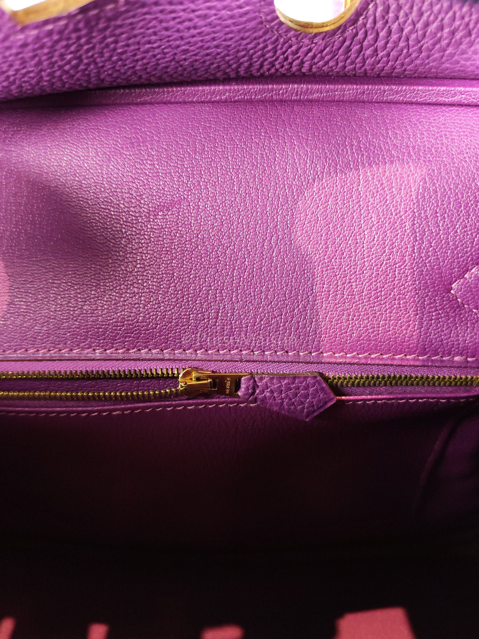 Birkin 30 Retourne in Purple Togo Loeather and Gold Hardware Stamp T (2015) | Purse Maison Luxury Bags Shop