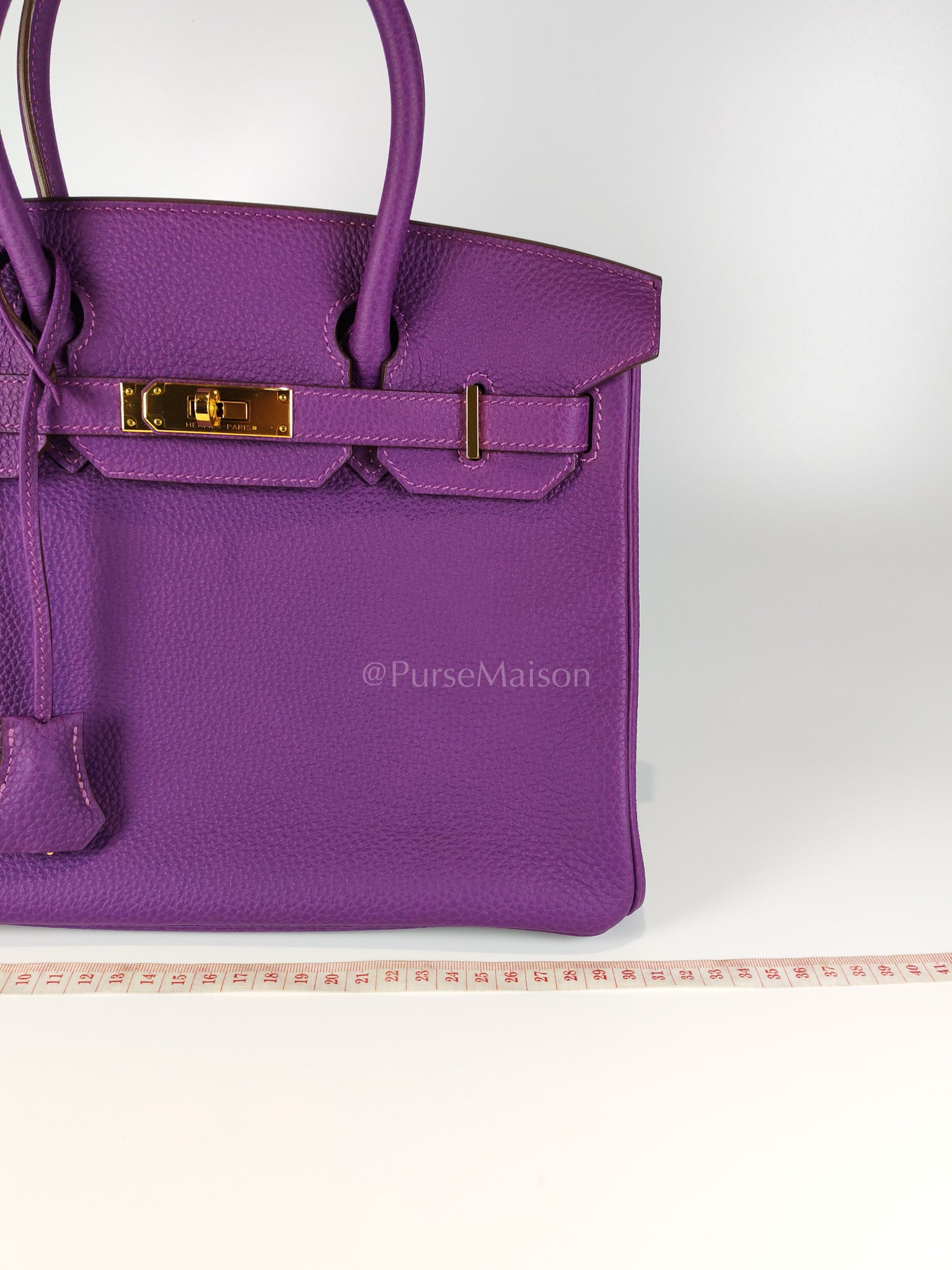 Birkin 30 Retourne in Purple Togo Loeather and Gold Hardware Stamp T (2015) | Purse Maison Luxury Bags Shop