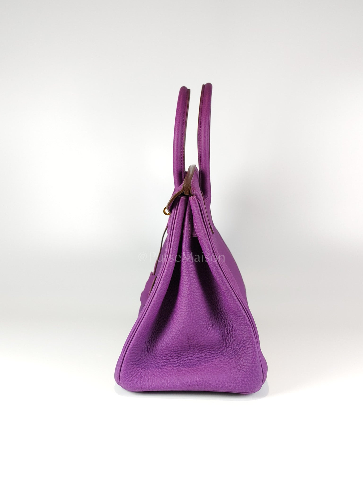 Birkin 30 Retourne in Purple Togo Loeather and Gold Hardware Stamp T (2015) | Purse Maison Luxury Bags Shop