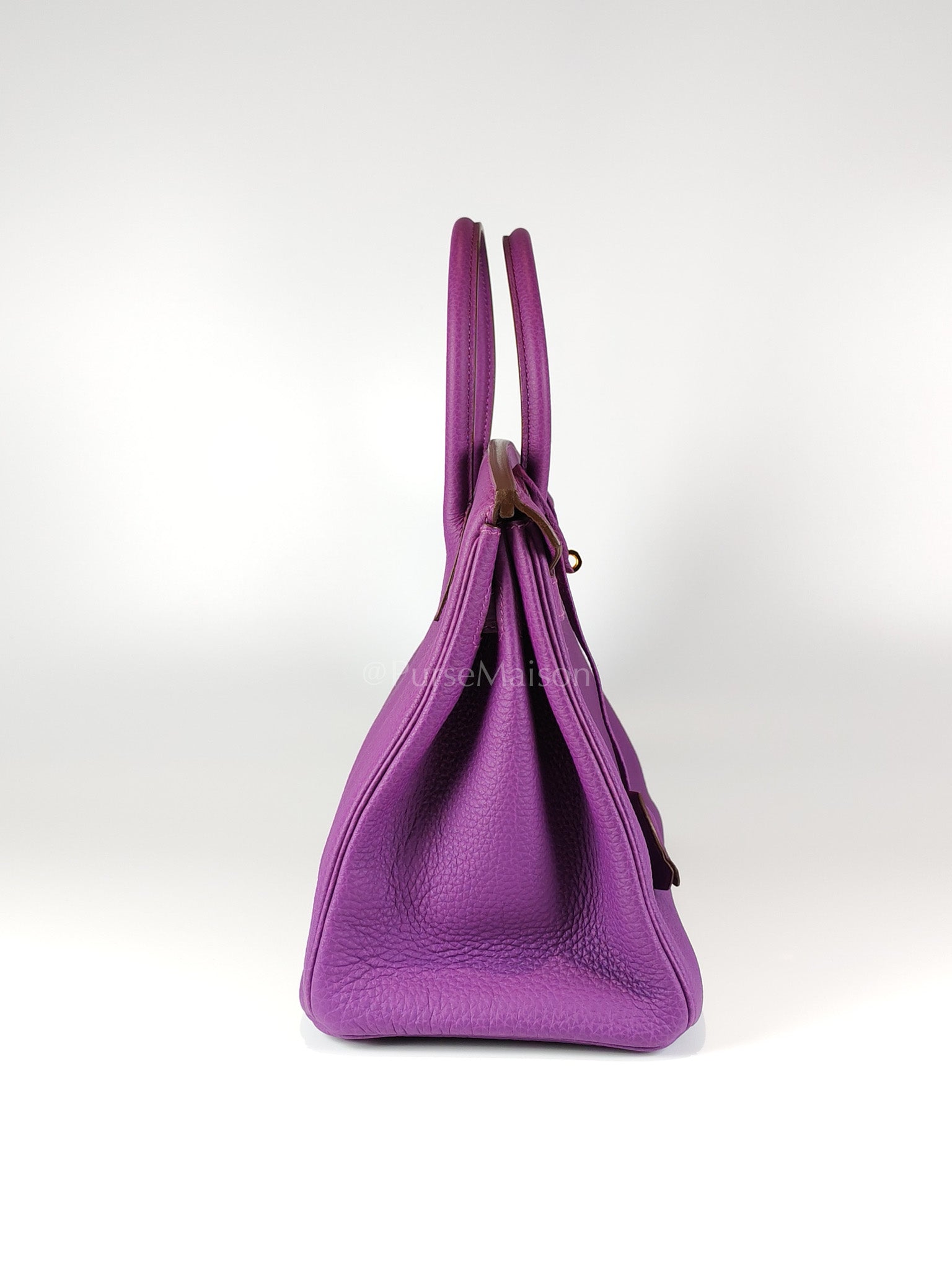 Birkin 30 Retourne in Purple Togo Loeather and Gold Hardware Stamp T (2015) | Purse Maison Luxury Bags Shop