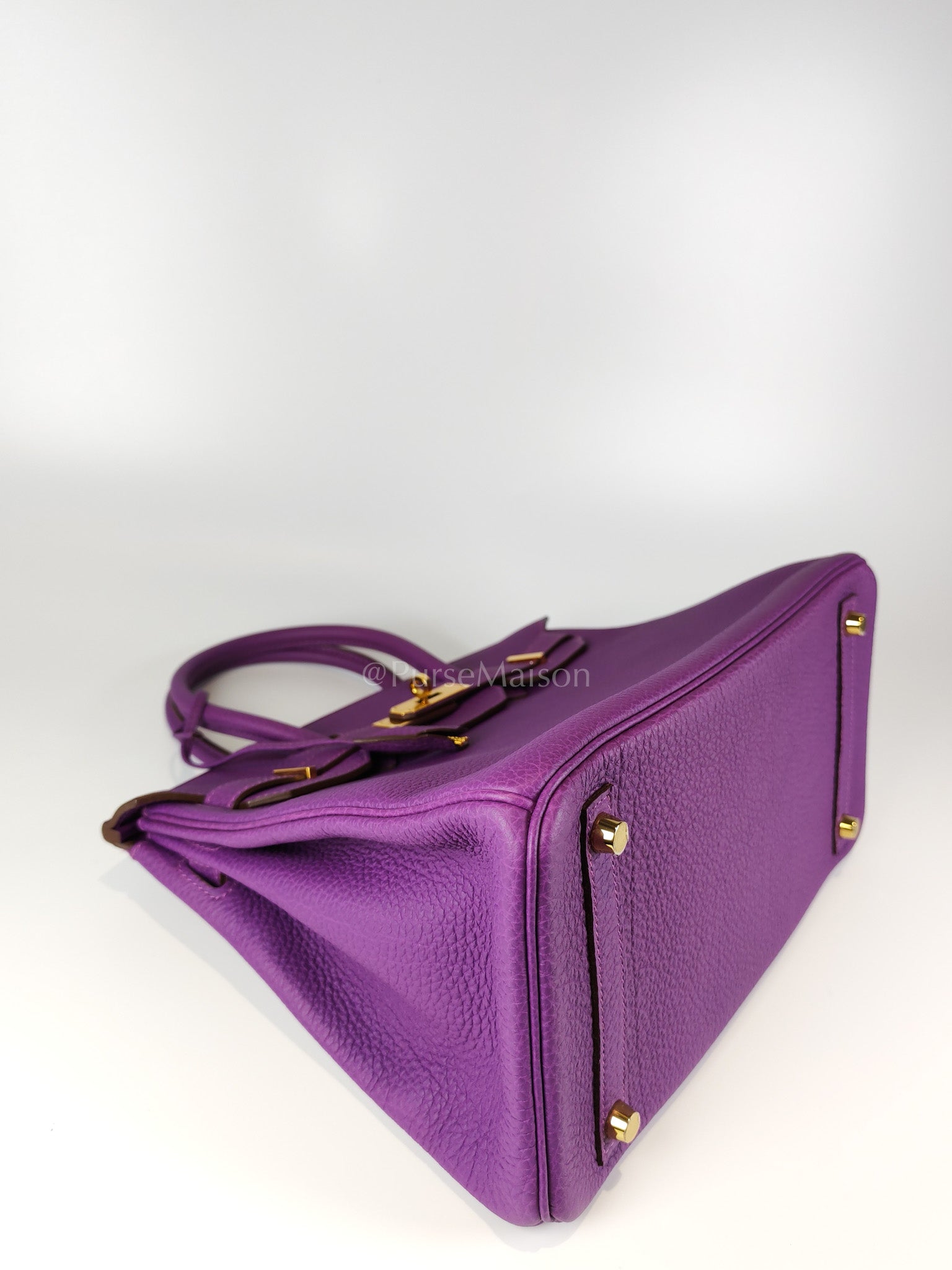 Birkin 30 Retourne in Purple Togo Loeather and Gold Hardware Stamp T (2015) | Purse Maison Luxury Bags Shop