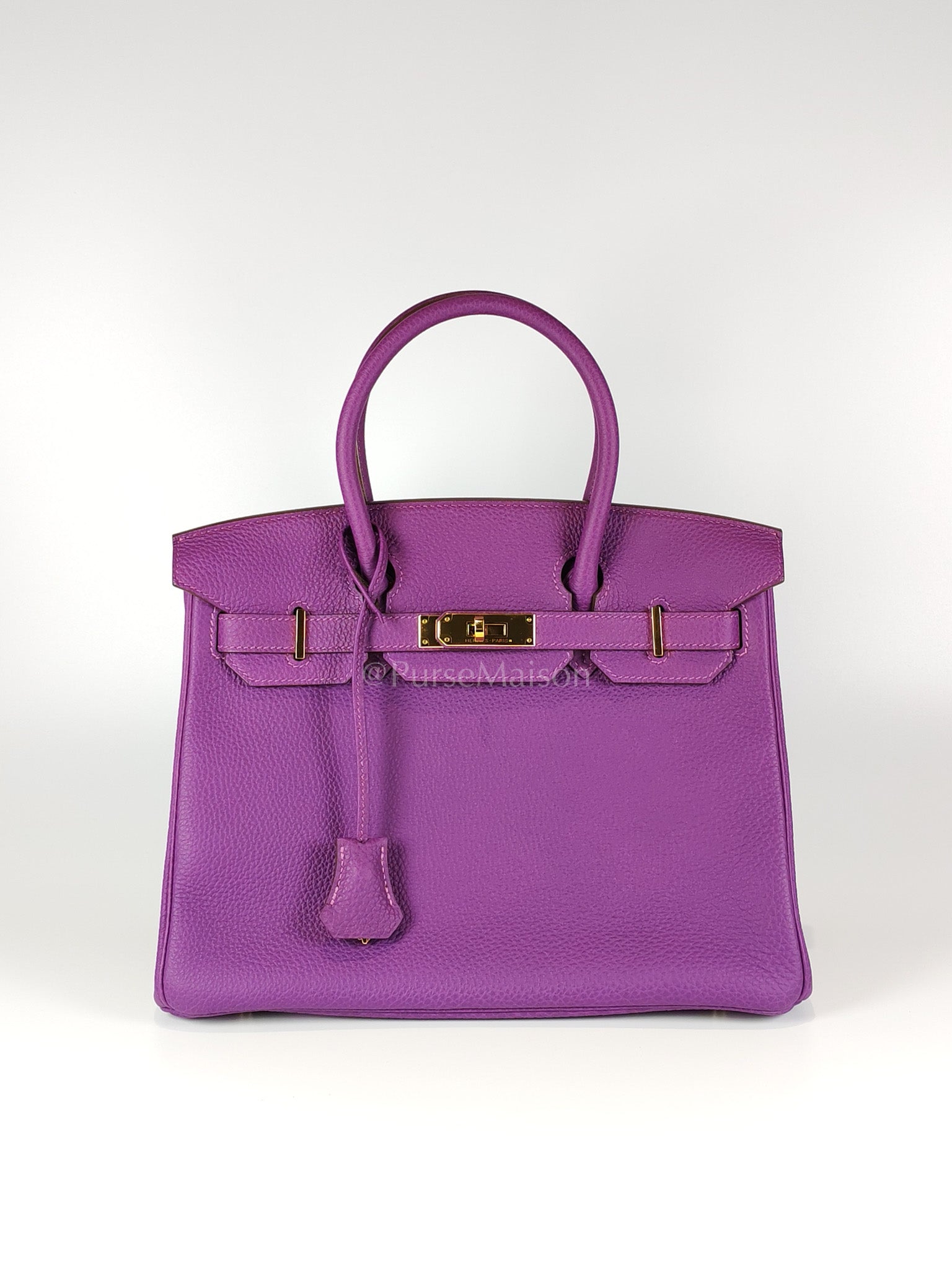 Birkin 30 Retourne in Purple Togo Loeather and Gold Hardware Stamp T (2015) | Purse Maison Luxury Bags Shop