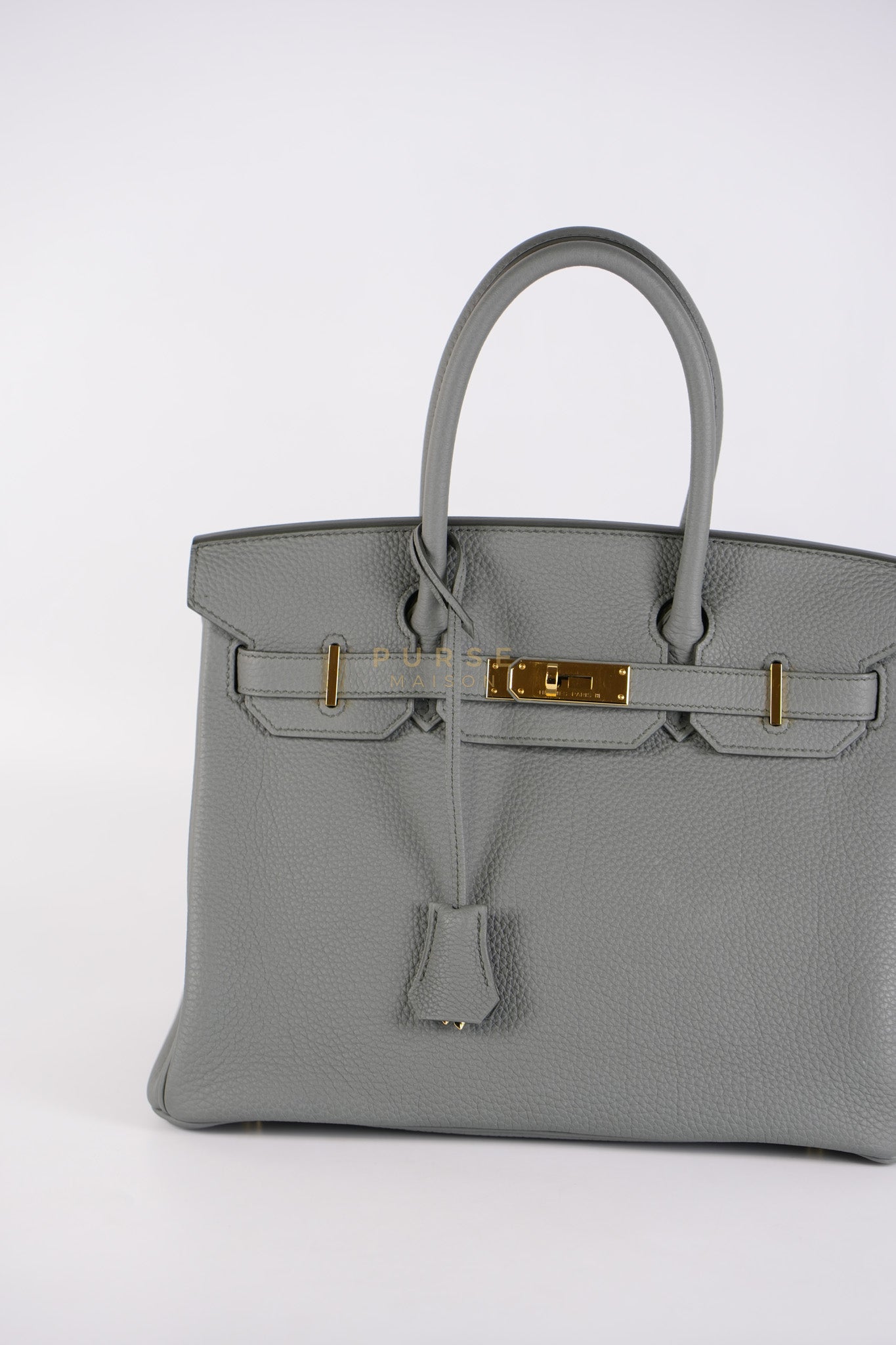Birkin 30 Retourne Vert Amande in Togo Leather and Gold Hardware Stamp D (2019) | Purse Maison Luxury Bags Shop