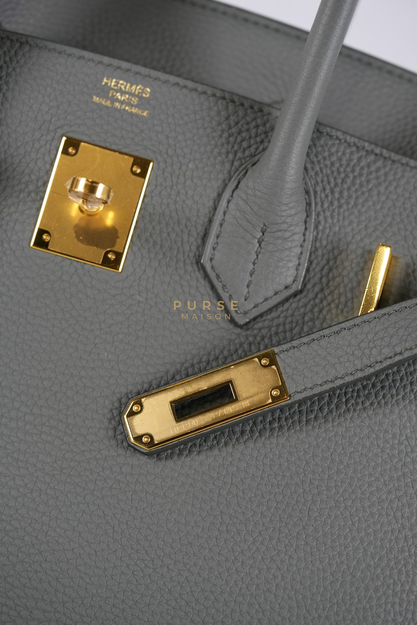 Birkin 30 Retourne Vert Amande in Togo Leather and Gold Hardware Stamp D (2019) | Purse Maison Luxury Bags Shop
