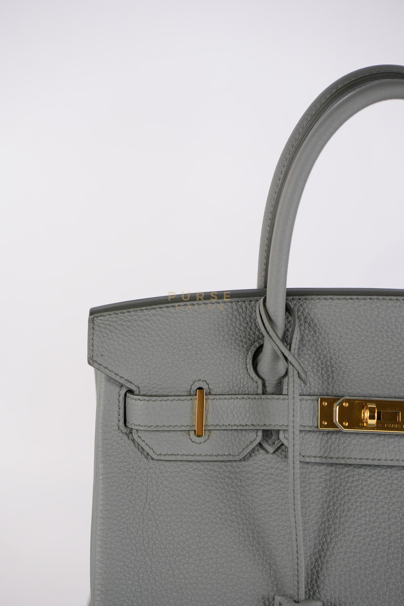 Birkin 30 Retourne Vert Amande in Togo Leather and Gold Hardware Stamp D (2019) | Purse Maison Luxury Bags Shop