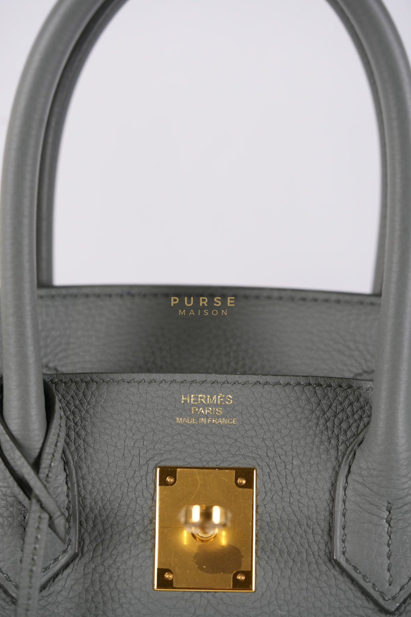 Birkin 30 Retourne Vert Amande in Togo Leather and Gold Hardware Stamp D (2019) | Purse Maison Luxury Bags Shop