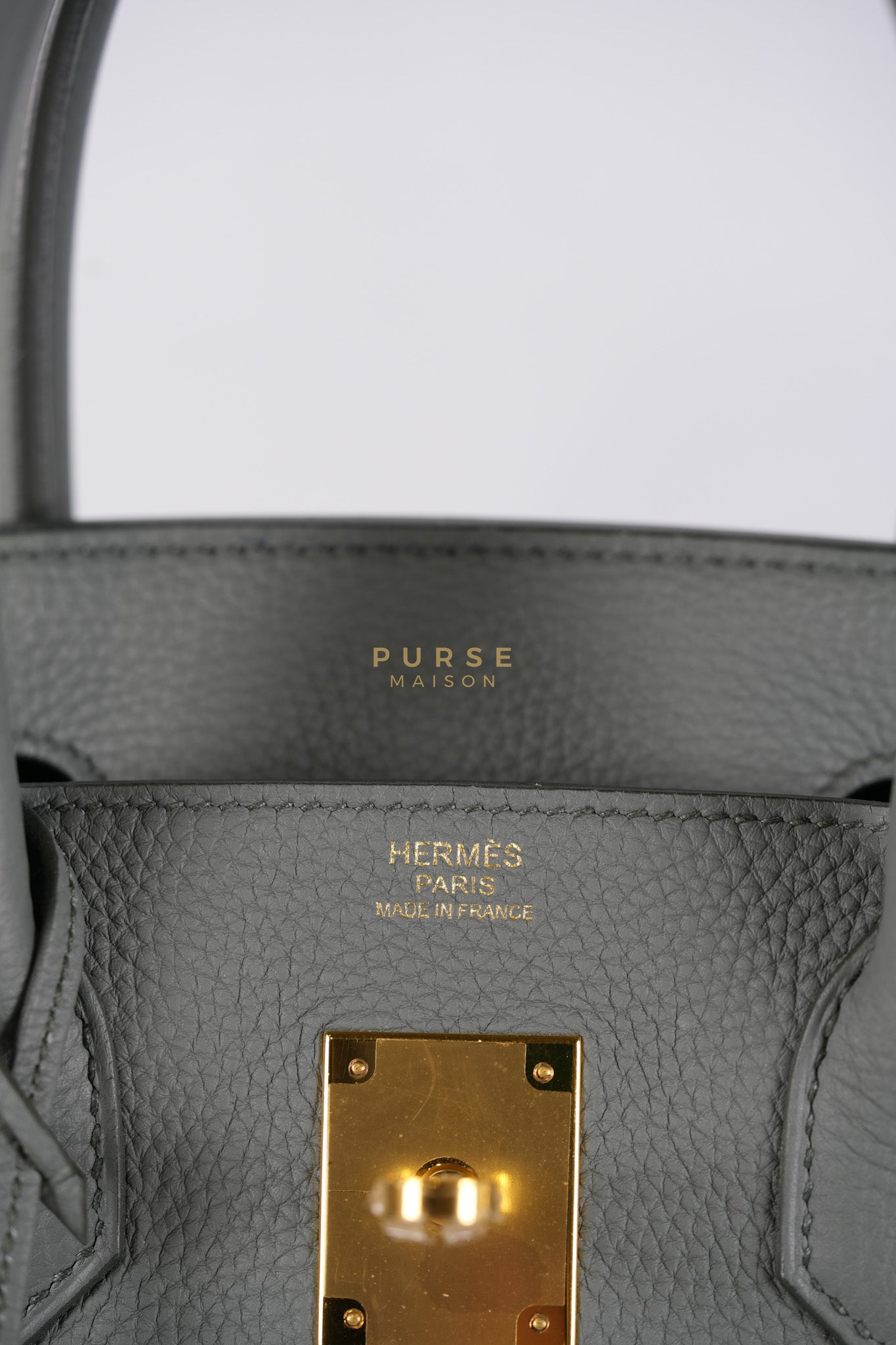 Birkin 30 Retourne Vert Amande in Togo Leather and Gold Hardware Stamp D (2019) | Purse Maison Luxury Bags Shop