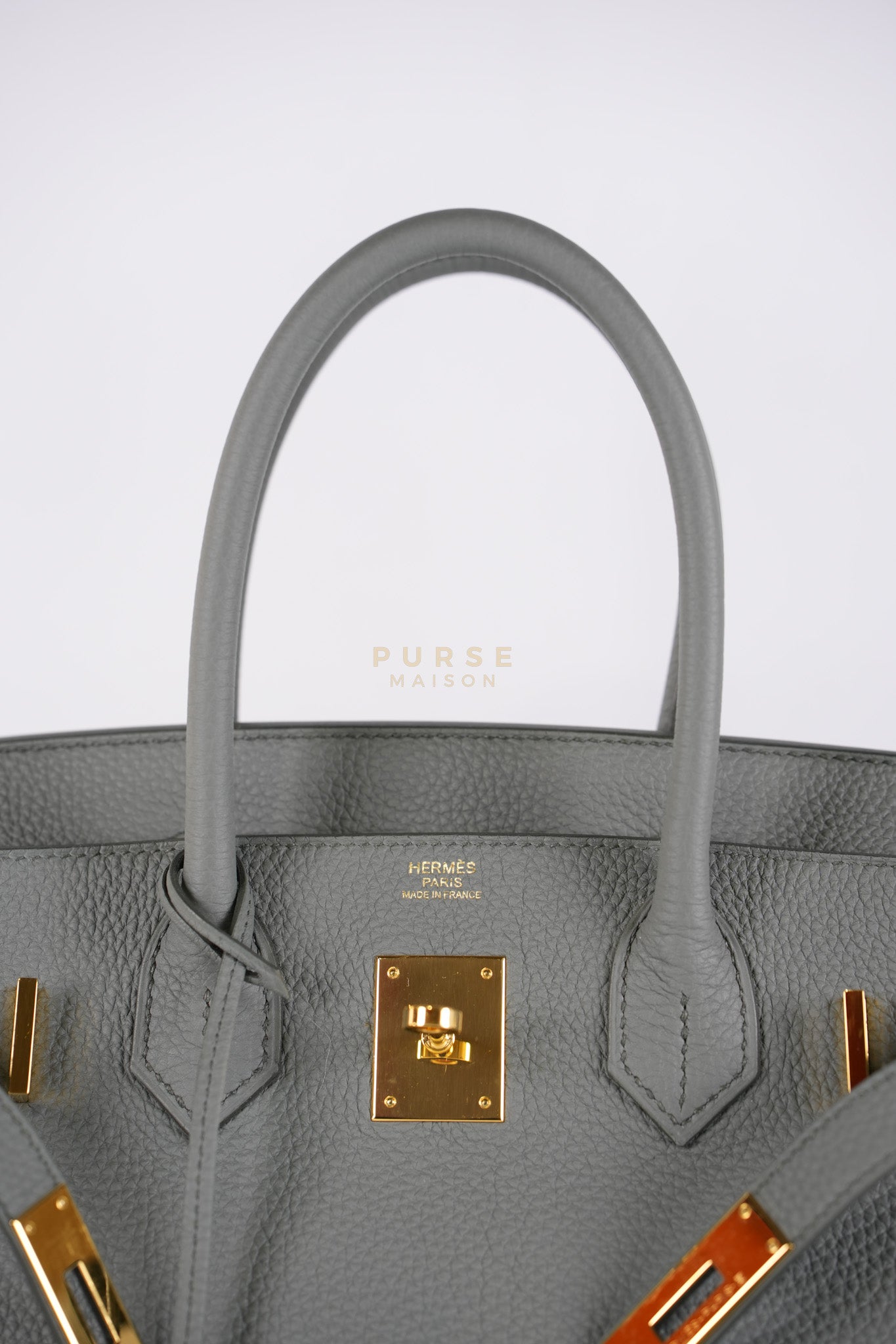Birkin 30 Retourne Vert Amande in Togo Leather and Gold Hardware Stamp D (2019) | Purse Maison Luxury Bags Shop