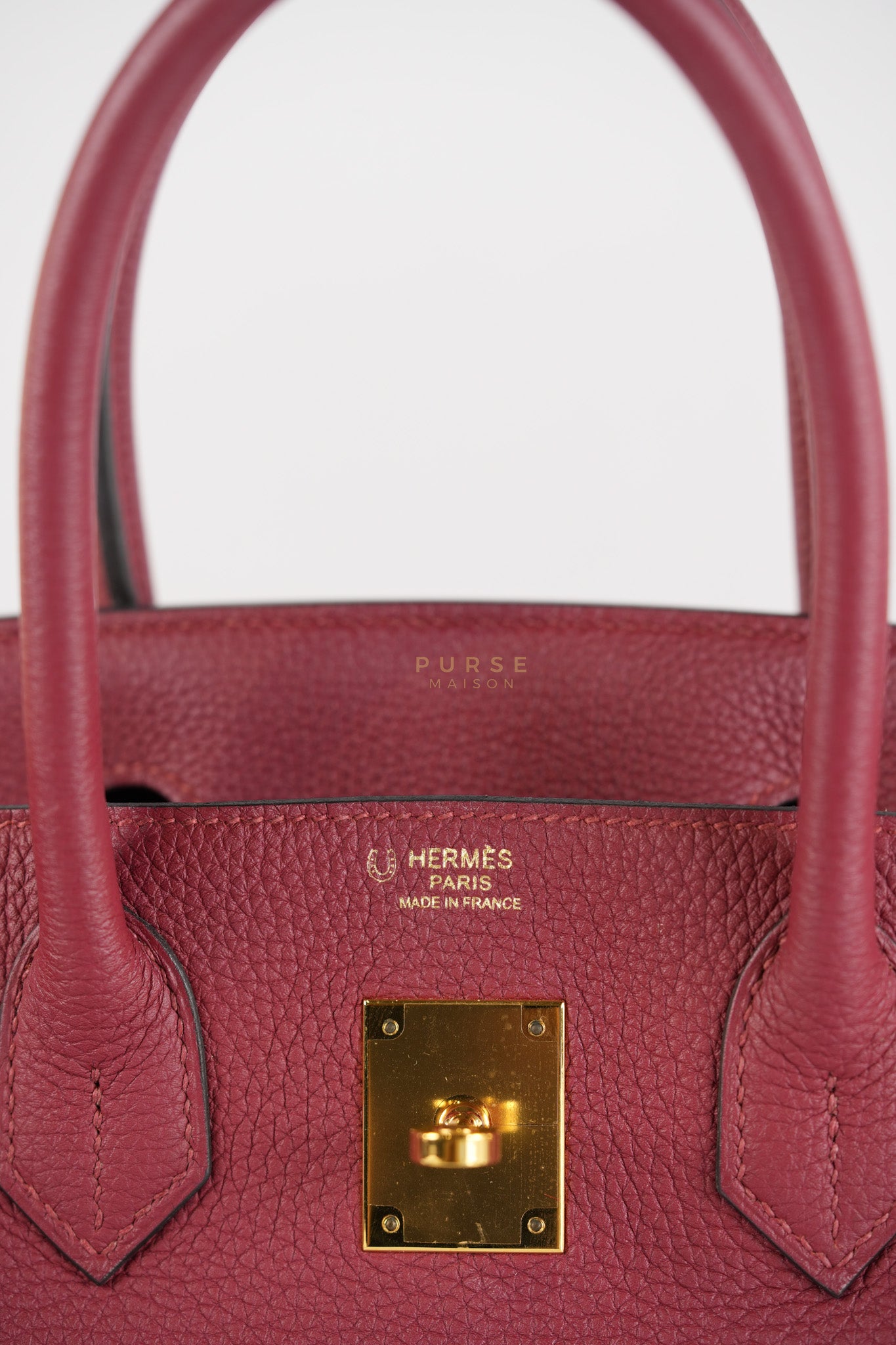 Birkin 30 Rouge Grenat in Togo Leather and Gold Hardware Stamp A (2017) | Purse Maison Luxury Bags Shop