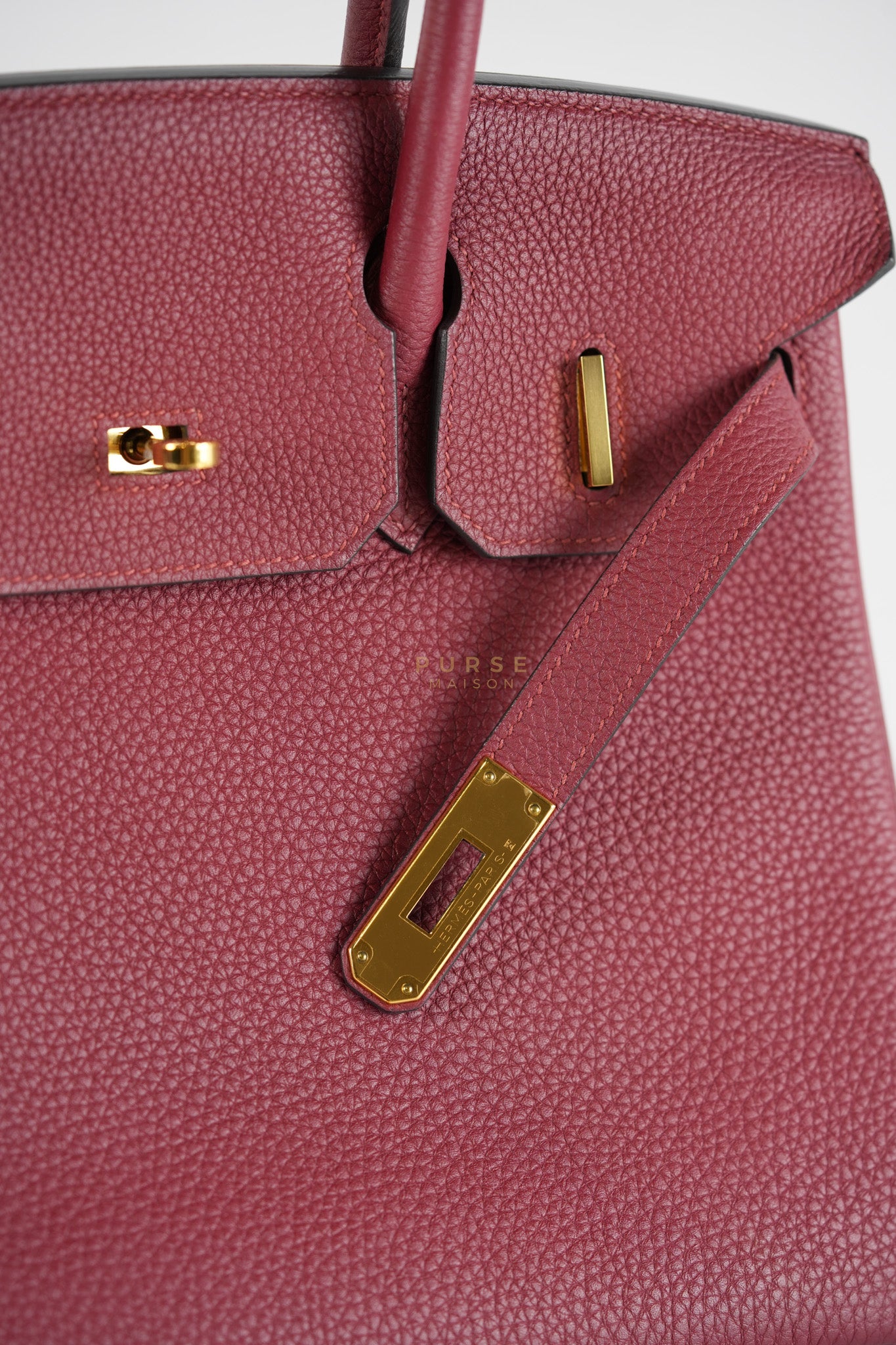 Birkin 30 Rouge Grenat in Togo Leather and Gold Hardware Stamp A (2017) | Purse Maison Luxury Bags Shop