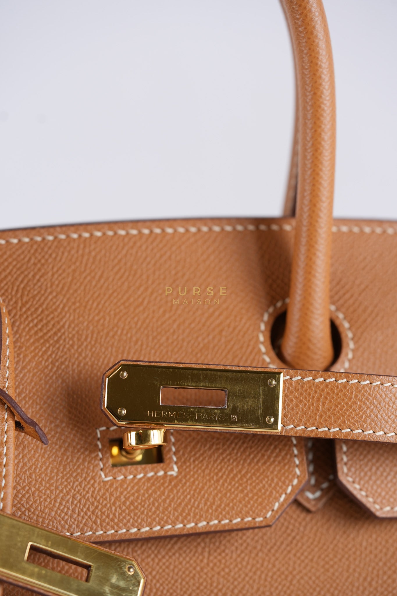 Birkin 30 Sellier Gold in Epsom Leather and Gold Hardware Stamp U (2022) | Purse Maison Luxury Bags Shop