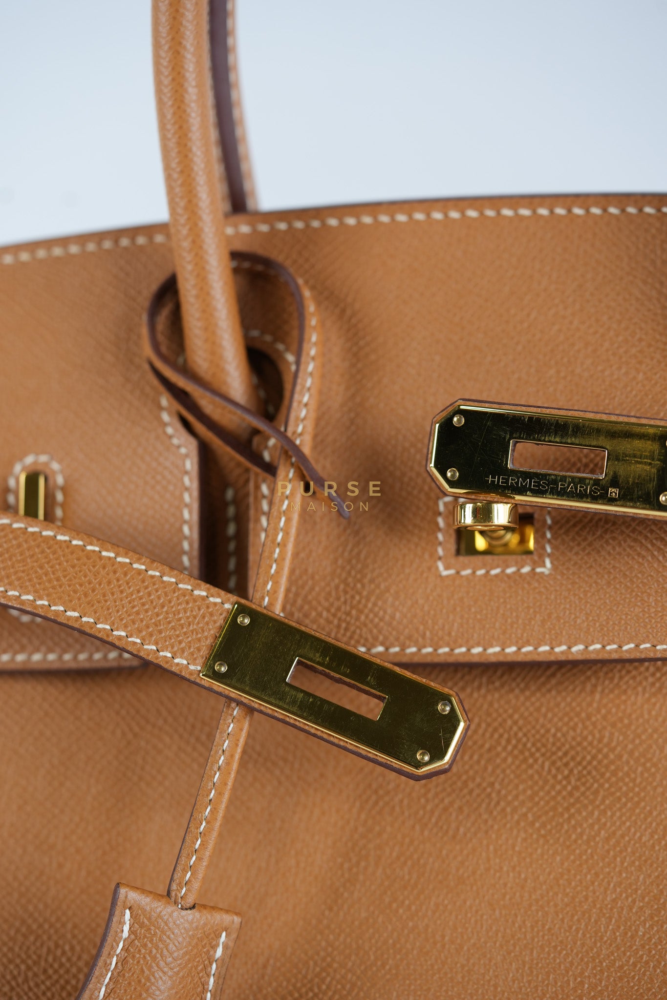 Birkin 30 Sellier Gold in Epsom Leather and Gold Hardware Stamp U (2022) | Purse Maison Luxury Bags Shop