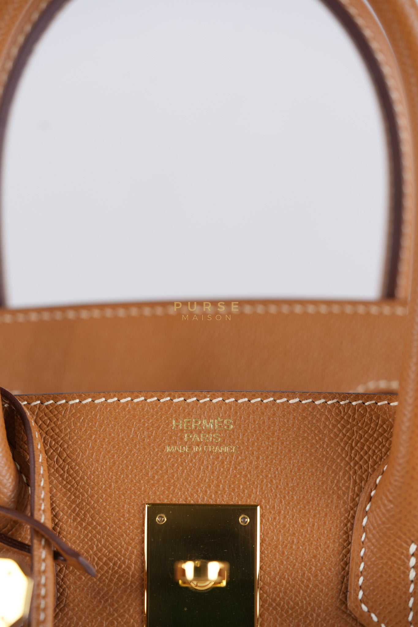 Birkin 30 Sellier Gold in Epsom Leather and Gold Hardware Stamp U (2022) | Purse Maison Luxury Bags Shop