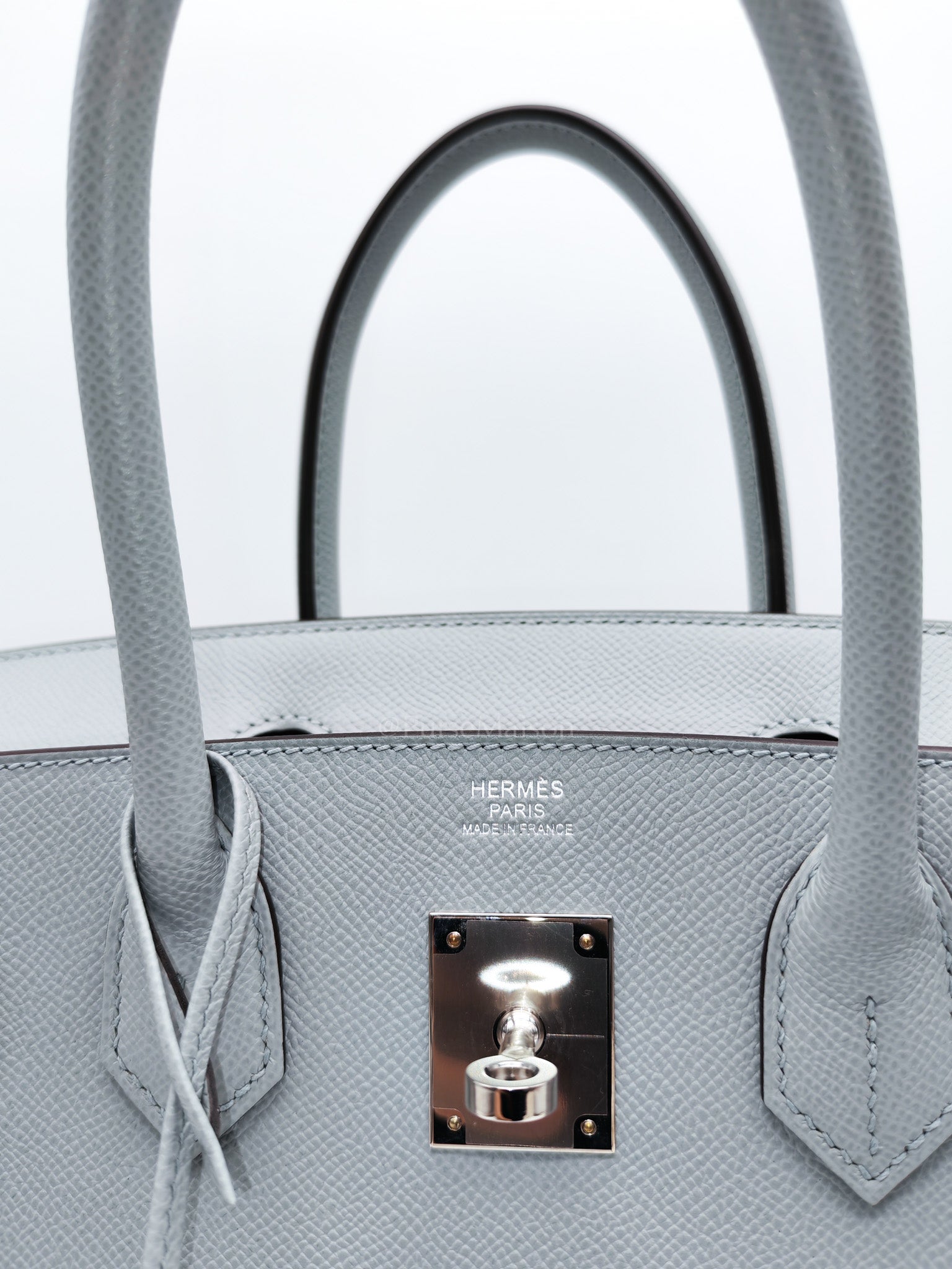 Birkin 30 Sellier in Blue Glacier Epsom Leather and Palladium Hardware Stamp W (2024) | Purse Maison Luxury Bags Shop