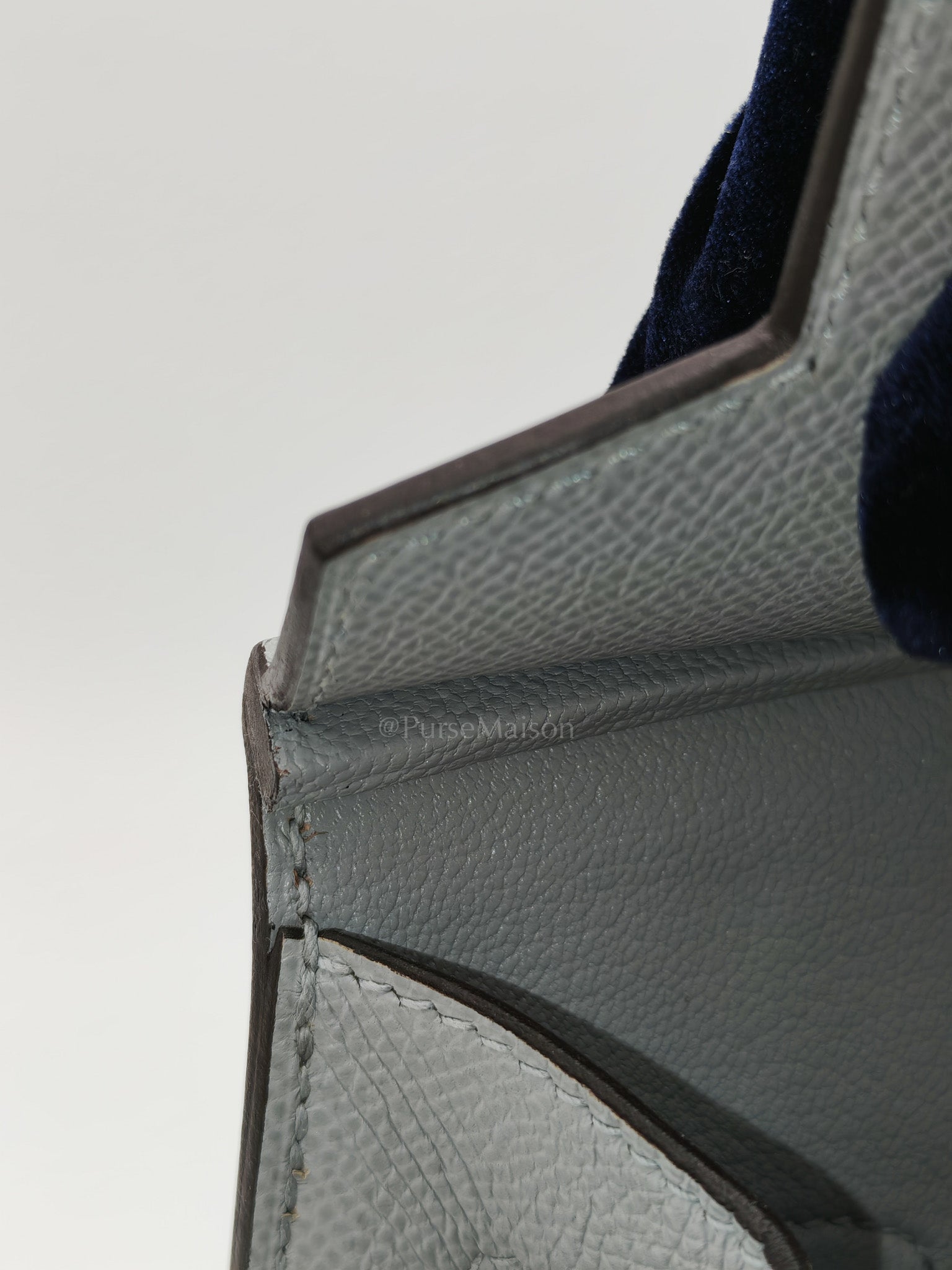 Birkin 30 Sellier in Blue Glacier Epsom Leather and Palladium Hardware Stamp W (2024) | Purse Maison Luxury Bags Shop
