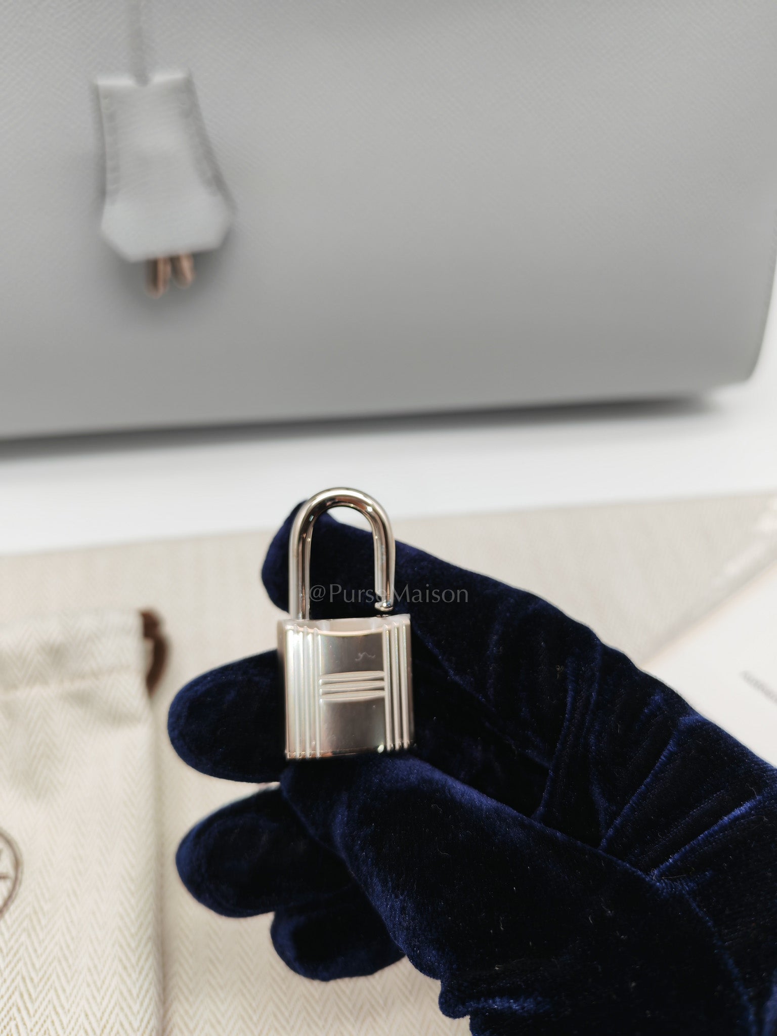 Birkin 30 Sellier in Blue Glacier Epsom Leather and Palladium Hardware Stamp W (2024) | Purse Maison Luxury Bags Shop