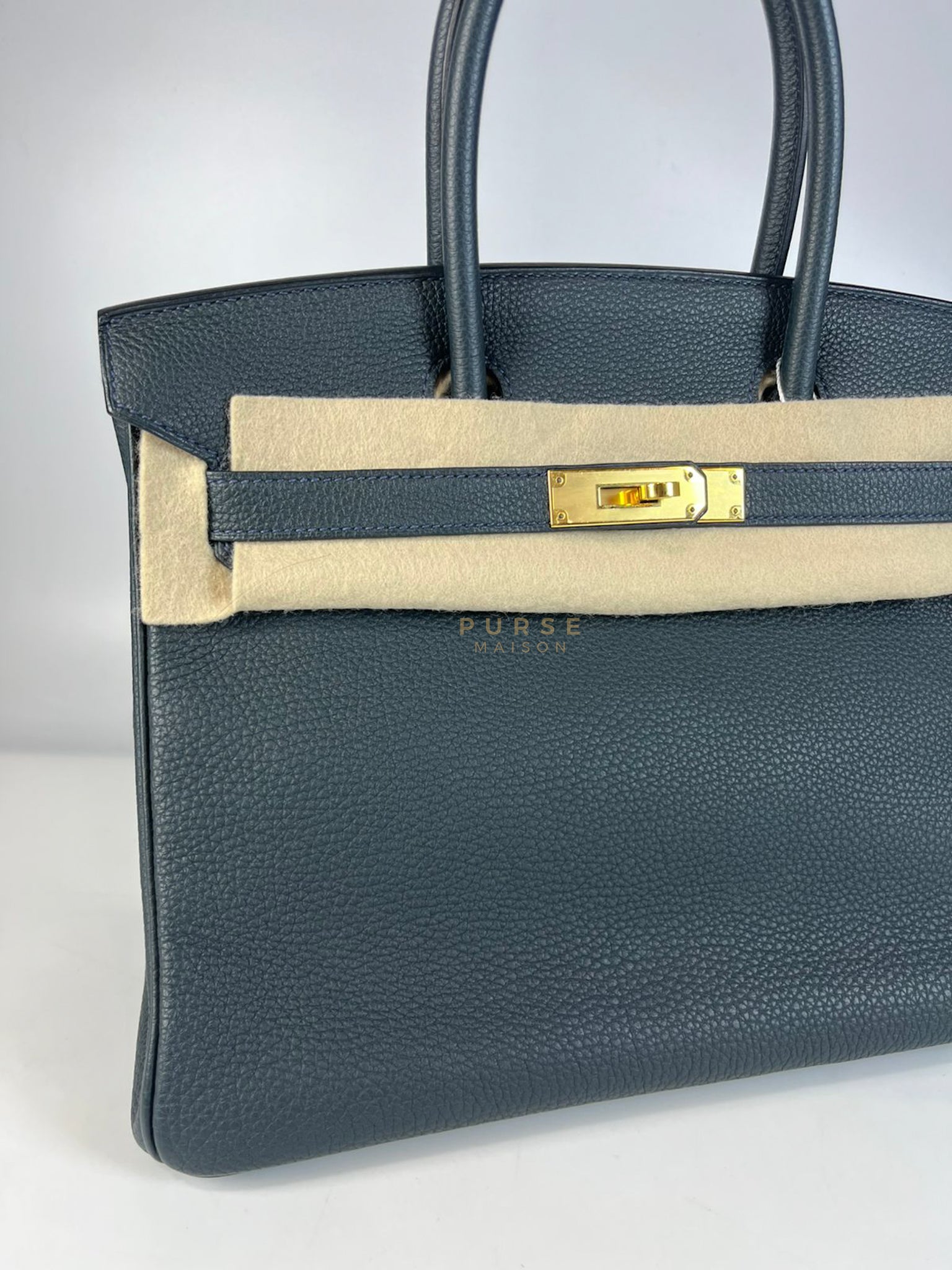 Birkin 30 Vert Rousseau in Togo Leather and Gold Hardware Stamp D (2019) | Purse Maison Luxury Bags Shop