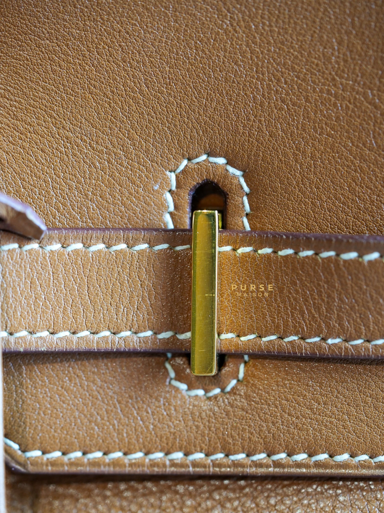 Birkin 35 Gold Ardennes Leather in Gold Hardware Stamp Z circle (1996) | Purse Maison Luxury Bags Shop