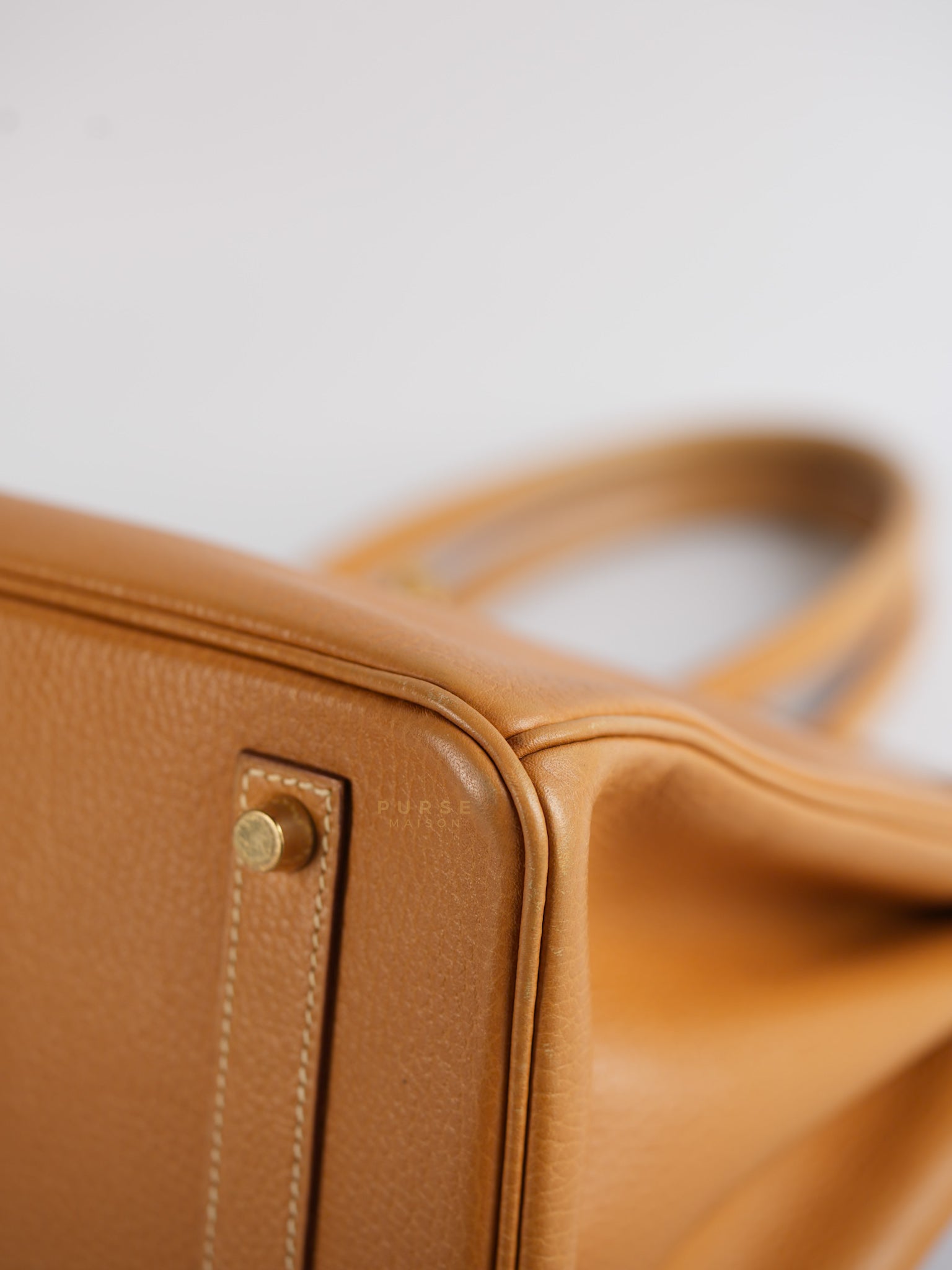 Birkin 35 Natural Sable Ardennes Epsom Leather On Gold Hardware Stamp Square A (1997) | Purse Maison Luxury Bags Shop