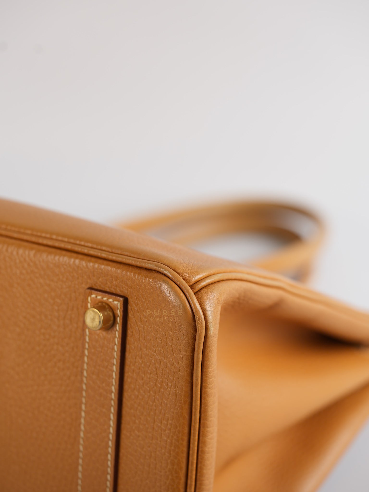 Birkin 35 Natural Sable Ardennes Epsom Leather On Gold Hardware Stamp Square A (1997) | Purse Maison Luxury Bags Shop