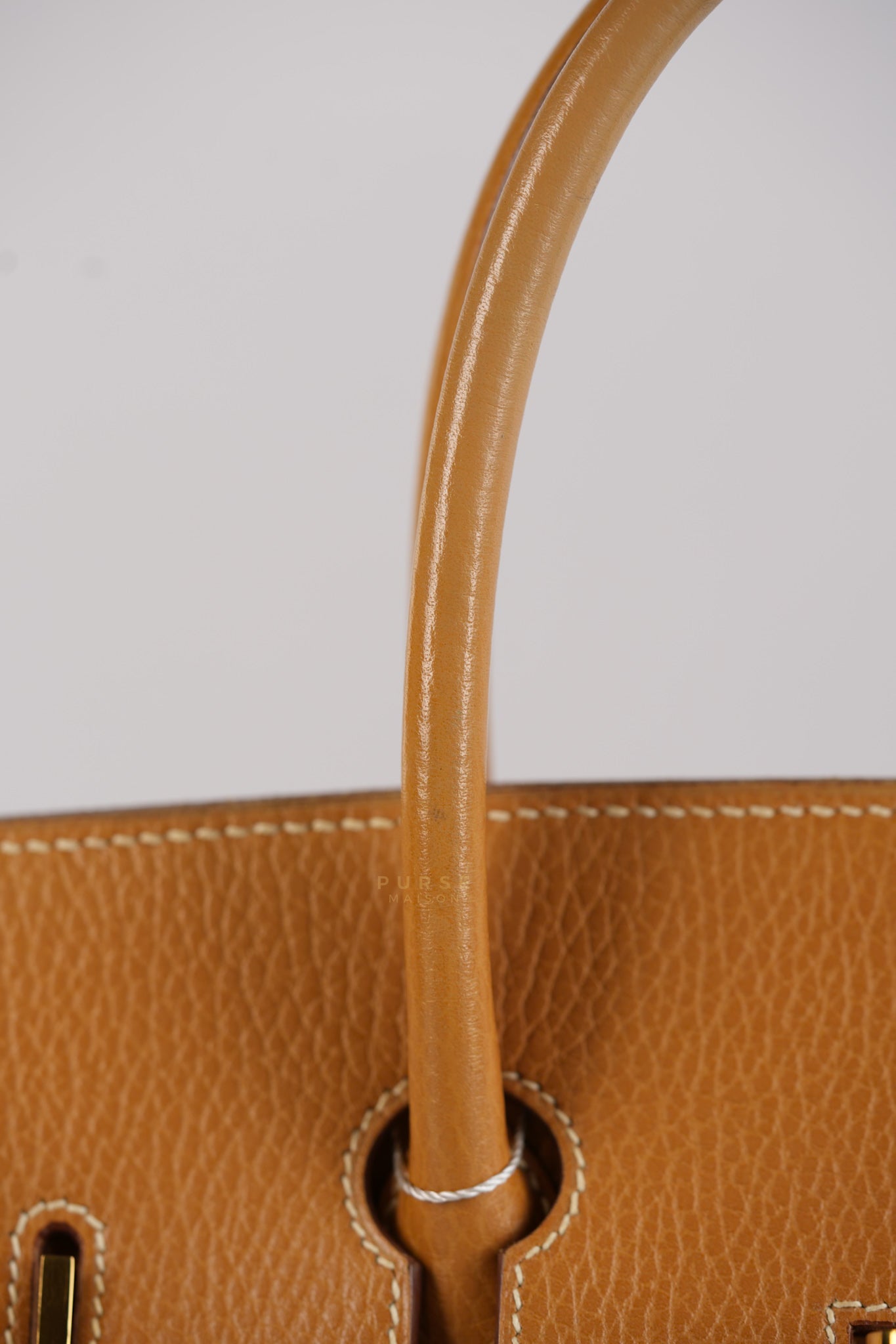 Birkin 35 Natural Sable Ardennes Epsom Leather On Gold Hardware Stamp Square A (1997) | Purse Maison Luxury Bags Shop