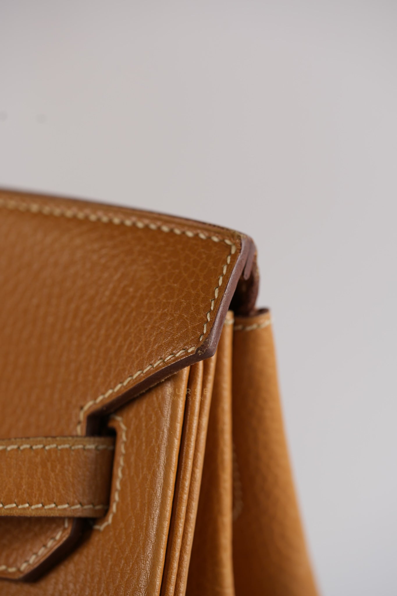 Birkin 35 Natural Sable Ardennes Epsom Leather On Gold Hardware Stamp Square A (1997) | Purse Maison Luxury Bags Shop