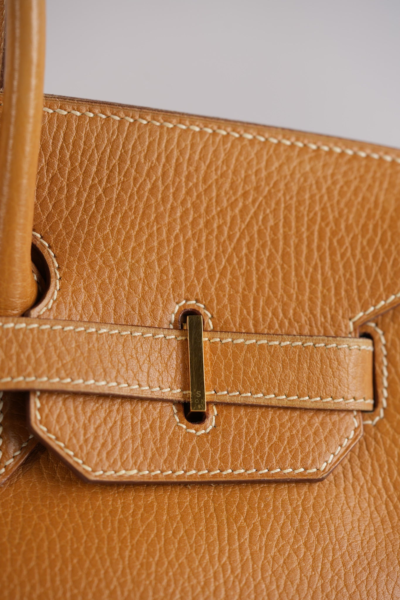 Birkin 35 Natural Sable Ardennes Epsom Leather On Gold Hardware Stamp Square A (1997) | Purse Maison Luxury Bags Shop
