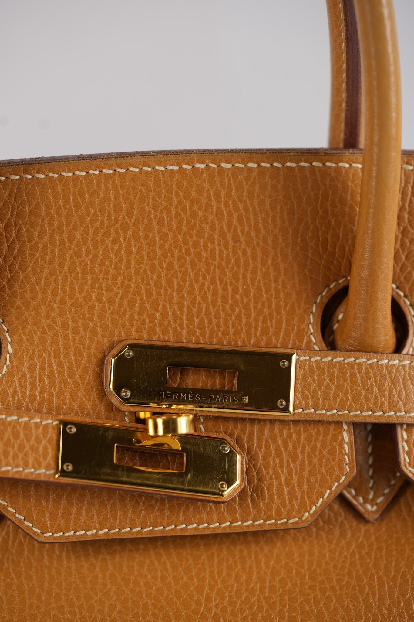 Birkin 35 Natural Sable Ardennes Epsom Leather On Gold Hardware Stamp Square A (1997) | Purse Maison Luxury Bags Shop