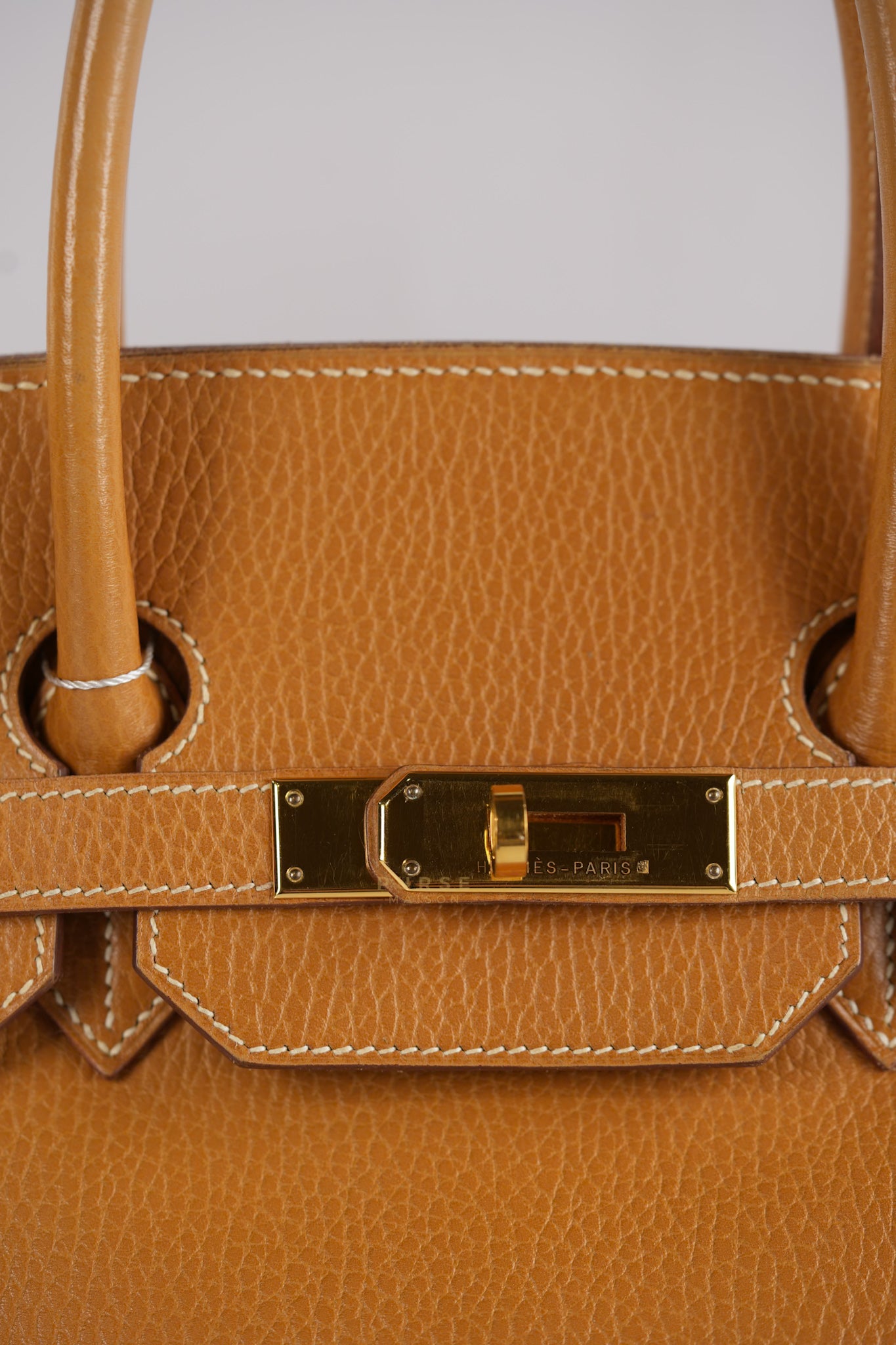 Birkin 35 Natural Sable Ardennes Epsom Leather On Gold Hardware Stamp Square A (1997) | Purse Maison Luxury Bags Shop