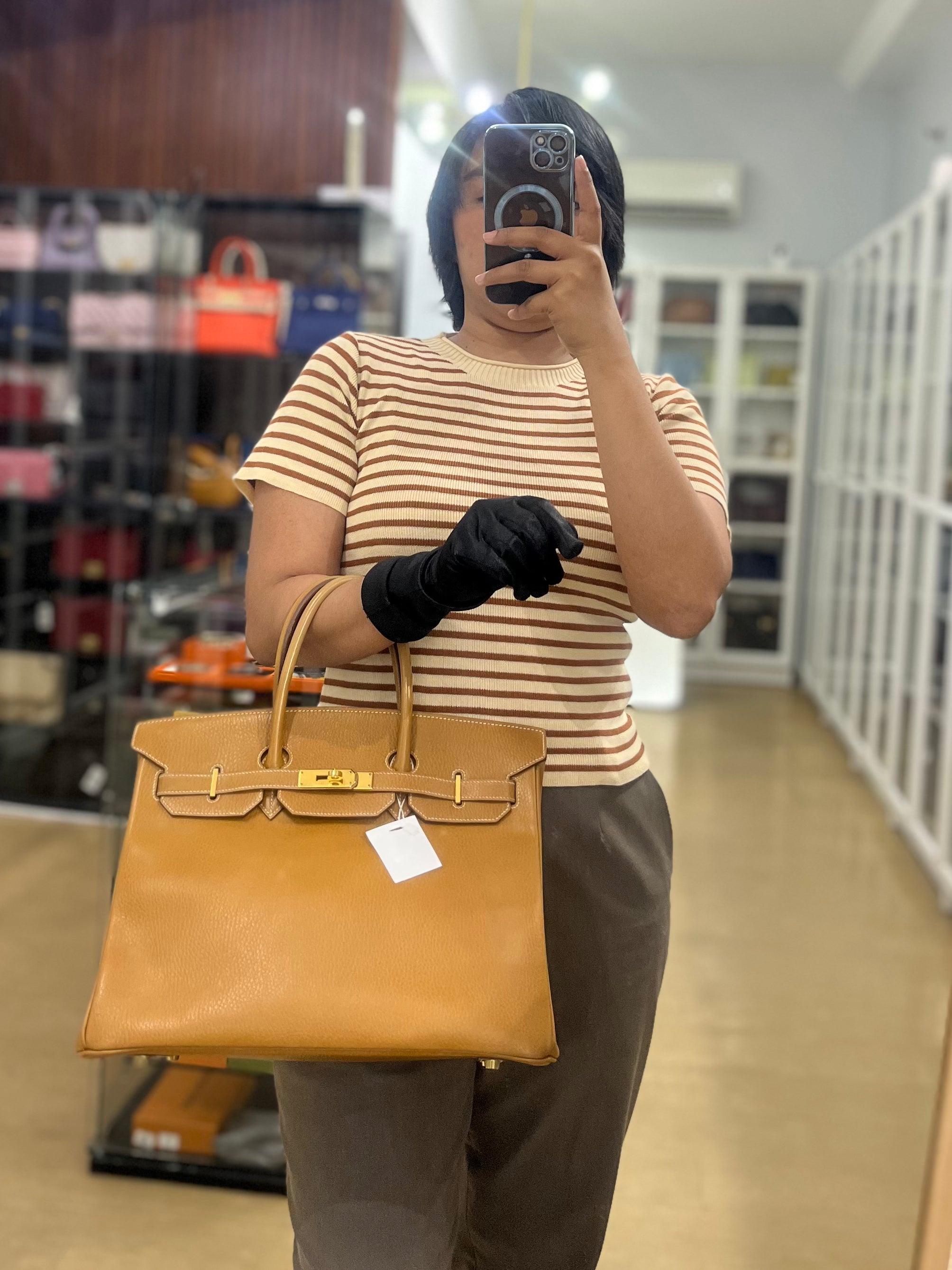 Birkin 35 Hac Naturel Sable Ardennes Epsom Leather On Gold Hardware Stamp Square A (1997) | Purse Maison Luxury Bags Shop