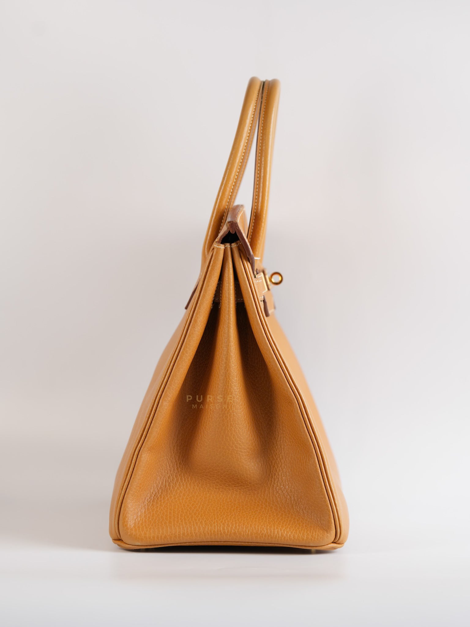 Birkin 35 Natural Sable Ardennes Epsom Leather On Gold Hardware Stamp Square A (1997) | Purse Maison Luxury Bags Shop